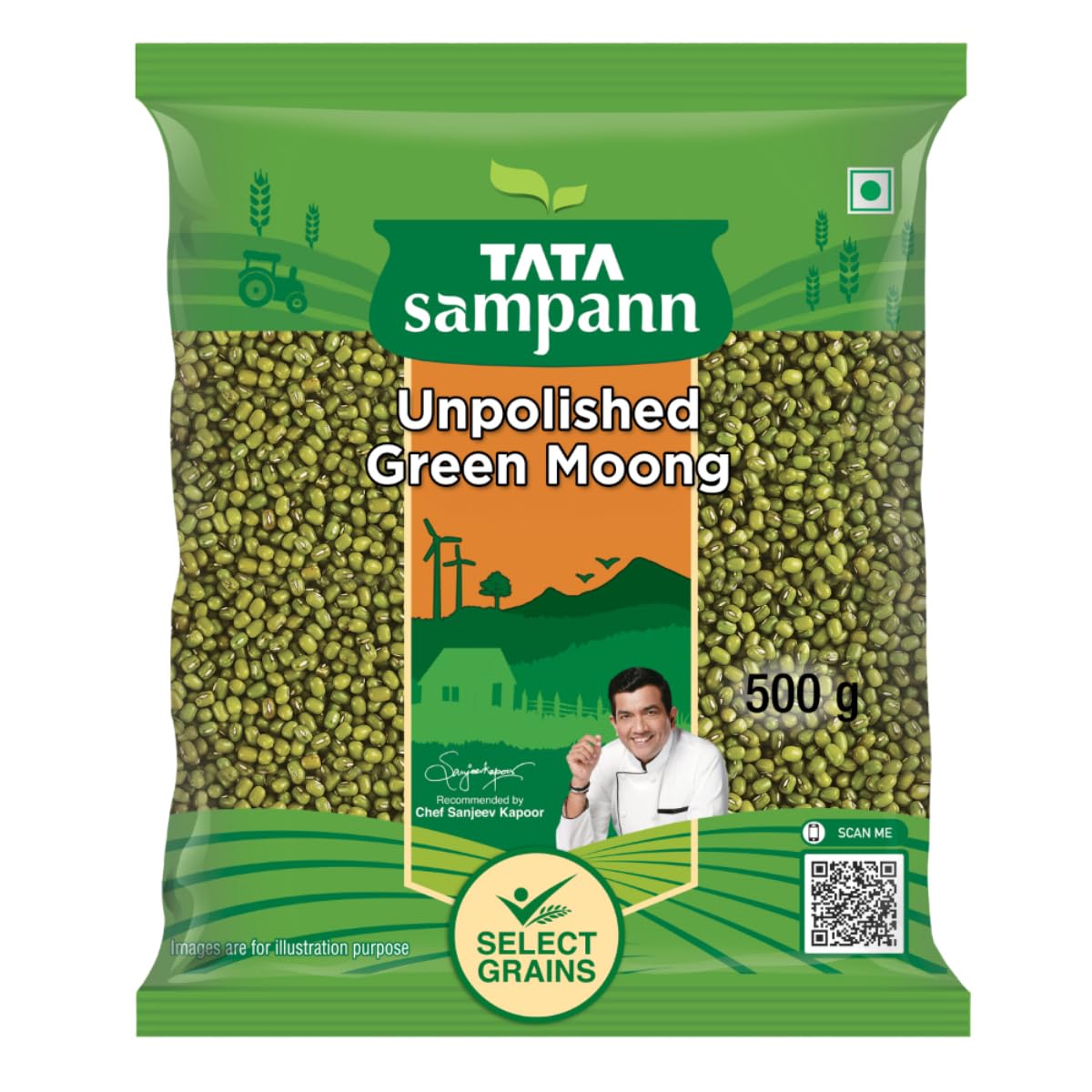 Tata Sampann Unpolished Green Moong Dal (Whole), 500gm Tata Sampann Unpolished Green Moong Dal (Whole), 500gm