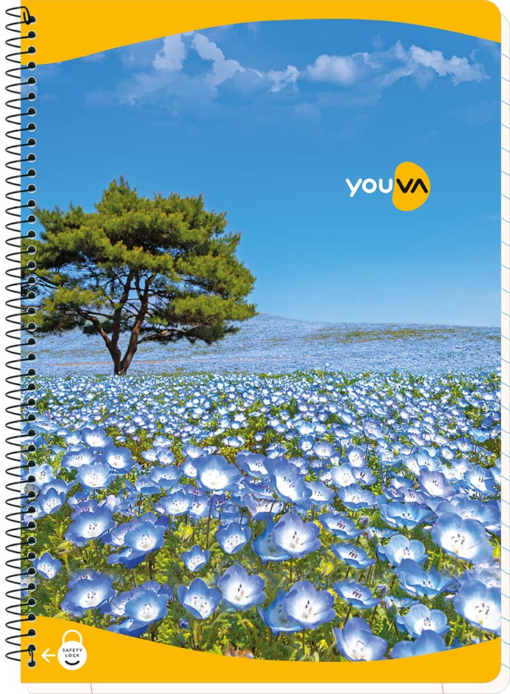 YOUVA Navneet Spiral Long Book For Students And Executives | Spiral Bound With Safety Lock | A4 Size – 21 X 29.7 Cm | Single Line | 300 Pages | Pack Of 1