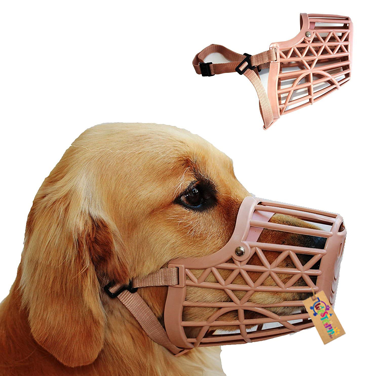 Western Era Adjustable Strap Dog Muzzle – Ensure Pet Safety & Comfort, Prevent Biting Behavior – Perfect for Medium-Sized Dogs, Ideal for Walks, Training & Grooming (Beige Extra Small)