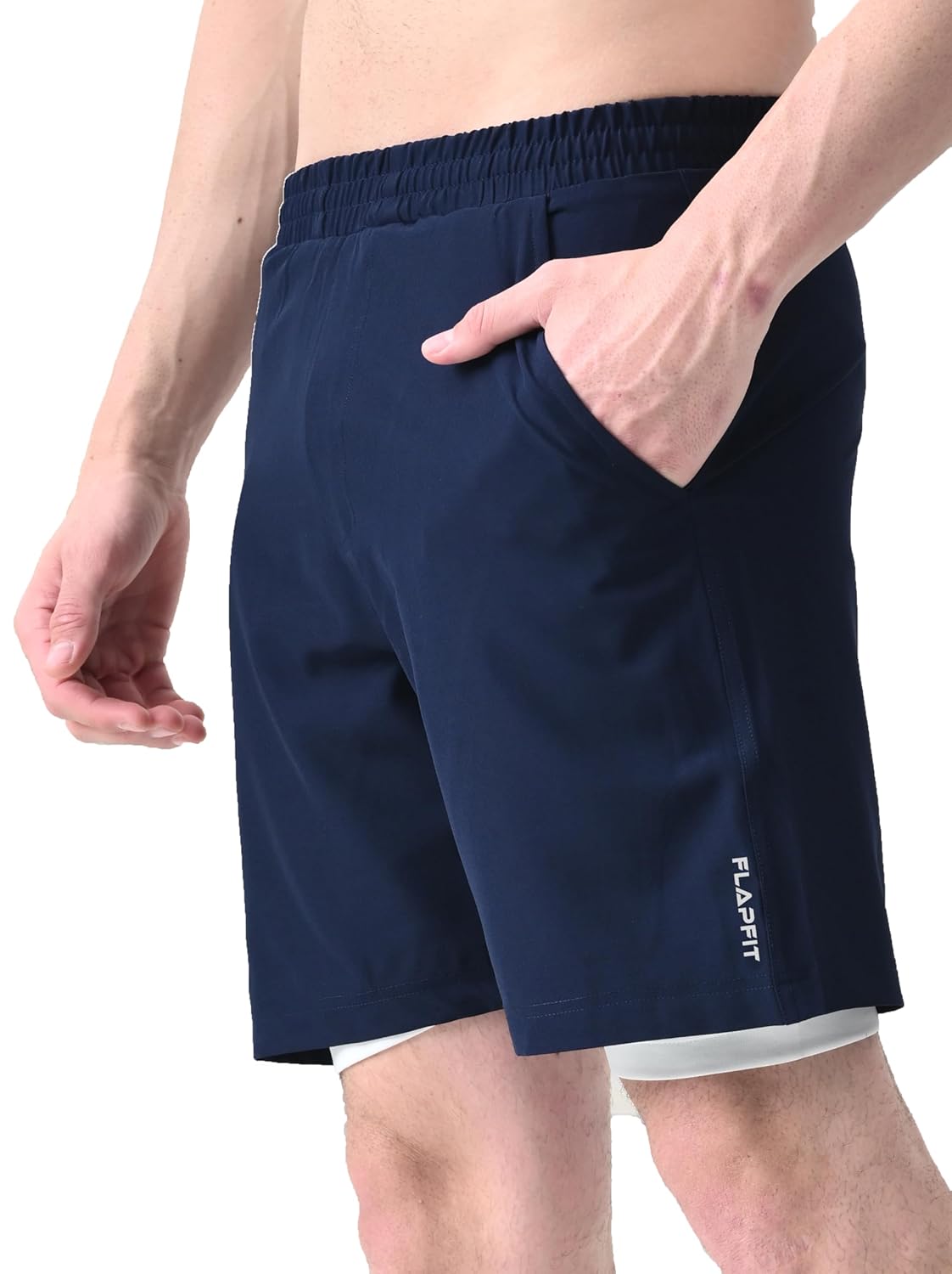 Men’s Nylon Blend 2 in 1 Quick Dry Short with Concealed Zipper Pocket and Elastic Waistband Closure | Short Pant for Men