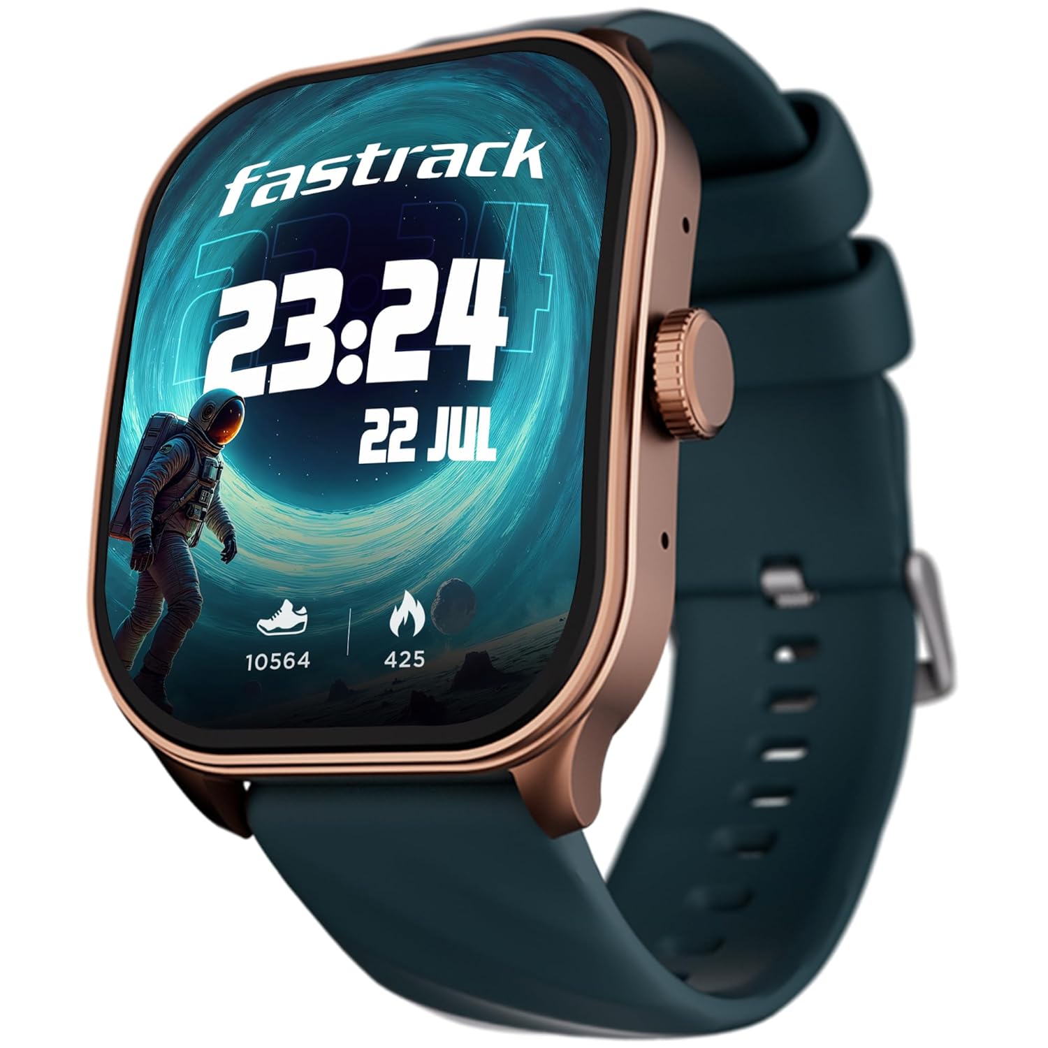 Fastrack Limitless FS2 Pro 1.96″ AMOLED Smart Watch with BT Calling, AI Voice Assistant, 100+ Sports Modes, 5-Day Battery, Fast Charge, Health Tracking, – Smartwatch for Men & Women (Teal)