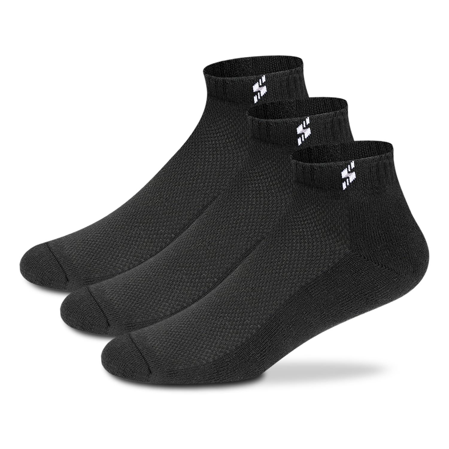 Supersox Cotton Men’s 3 Pair Combo Sports Ankle Length Socks – Half Terry Cushioned, Anti Odour & Anti Bacterial For Sneaker & Running Workout, Ideal Socks For Summer (Pack Of 3)