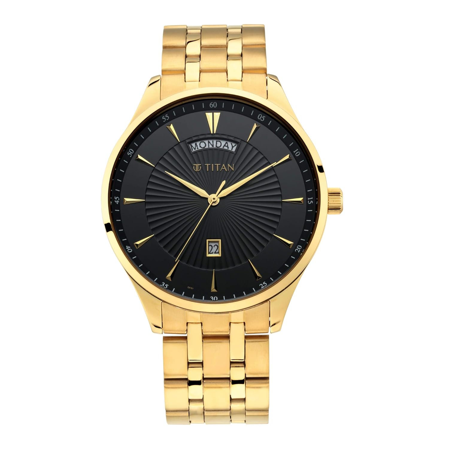 Titan Regalia Opulent Quartz Analog with Day and Date Black Dial Gold Stainless Steel Strap Watch for Men – NT90127YM02 Titan Regalia Opulent Quartz Analog with Day and Date Black Dial Gold Stainless Steel Strap Watch for Men – NT90127YM02