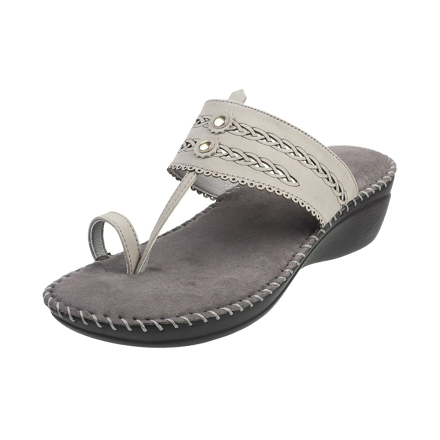Metro Women’s Ethnic Embellished Kolhapuri Fashion Comfort Slip-on Sandal