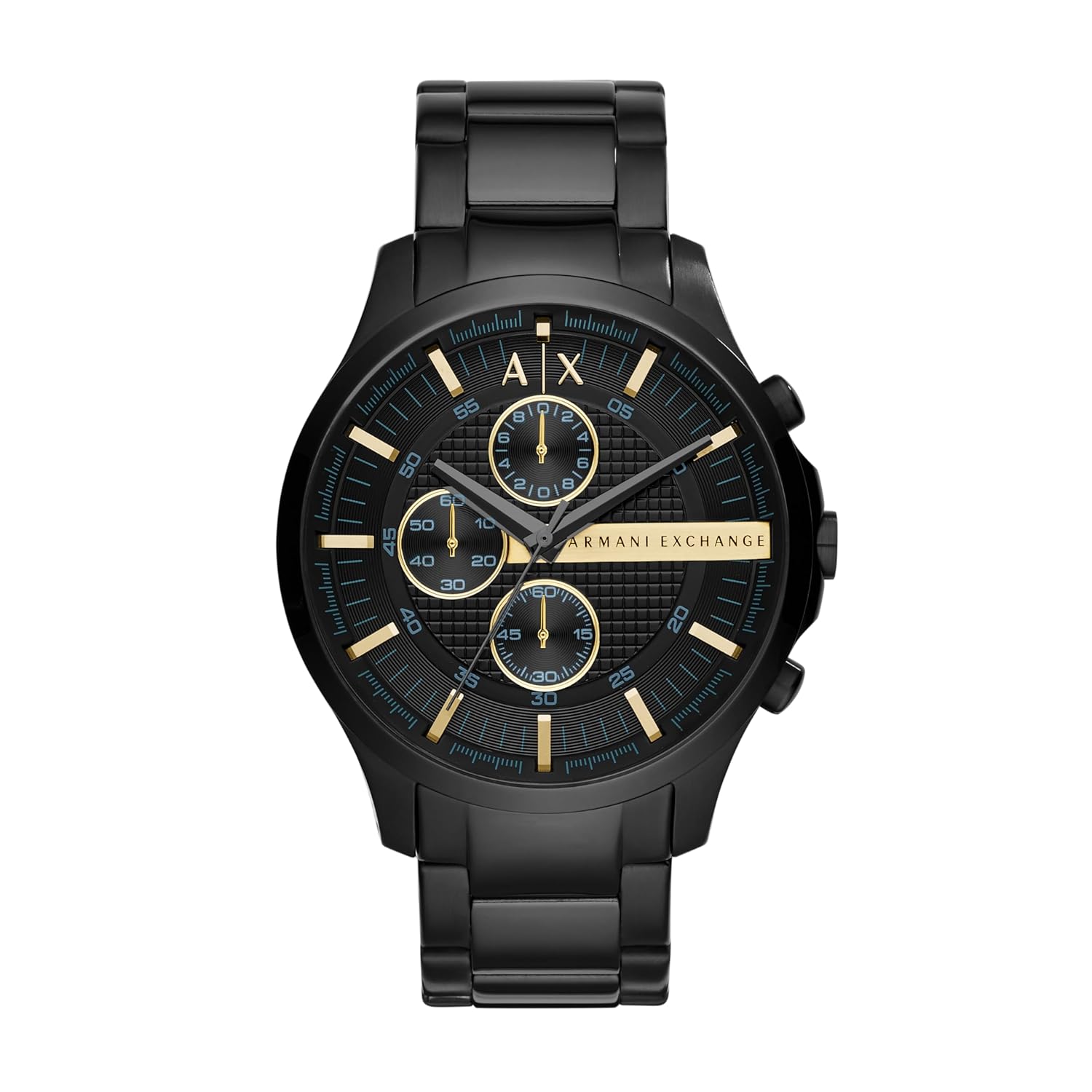 Armani Exchange Mens Hampton Stainless Steel Chronograph Watch – AX2164 (Black_Free Size)
