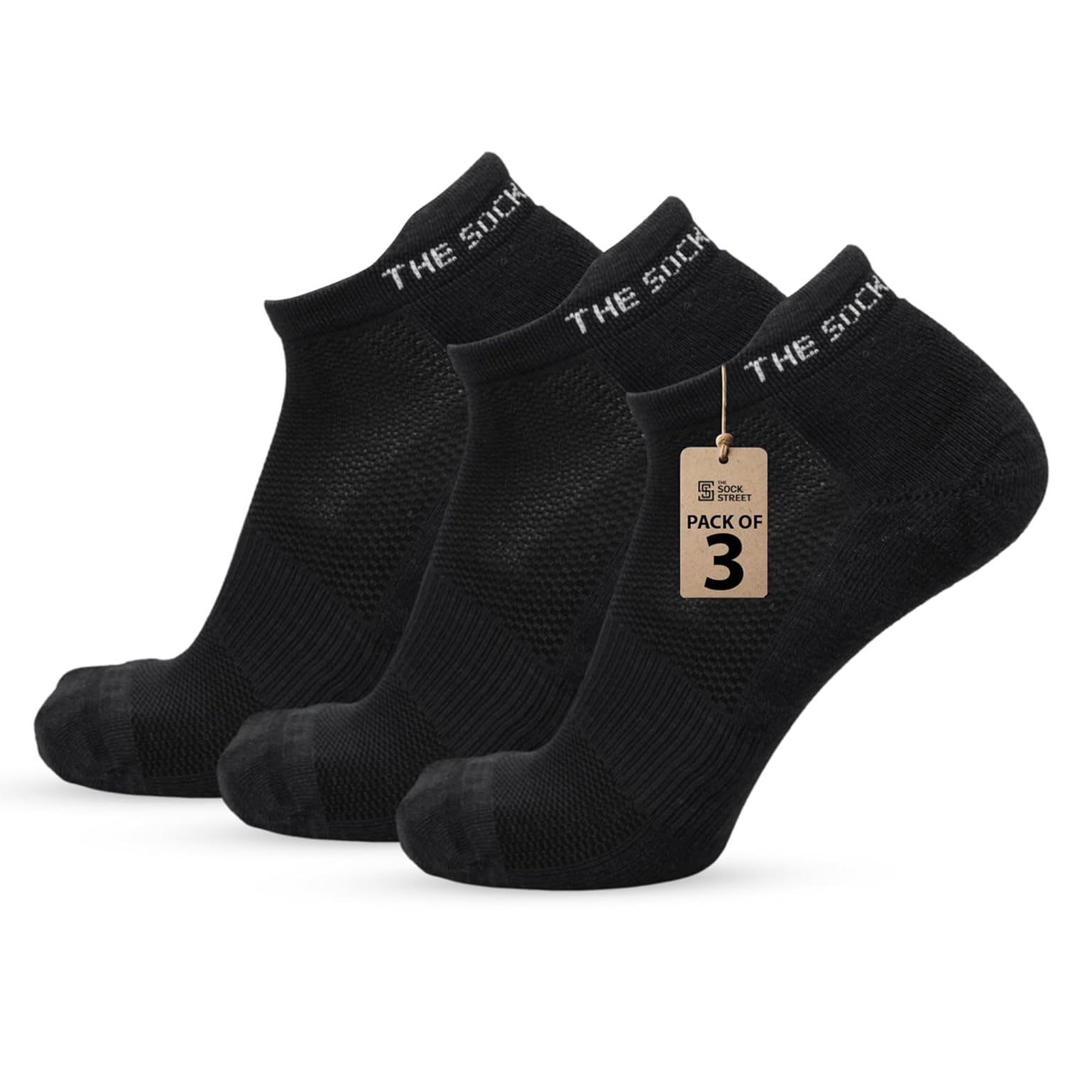 The Sock Street Bamboo Socks for Men | Ankle Length Low Cut Premium Material | Odour-Free, Breathable & Durable | Padded Base & Anti-bacterial | 3X Softer than Cotton Socks | Pack of 3