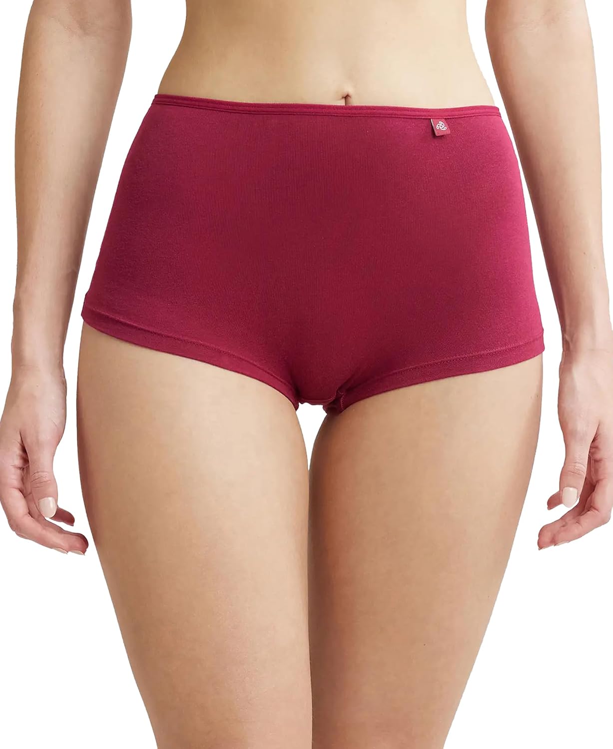 Jockey SS04 Women’s High Coverage Super Combed Cotton Elastane Stretch Mid Waist Boy Shorts with Concealed Waistband and Stay Fresh Treatment