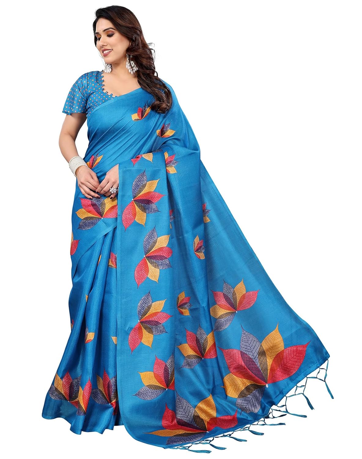 Yashika Women’s Printed Art Silk Women Saree Kanjivaram Saree with Blouse Material |saree for Women | Saree | New Sari | Latest Saree