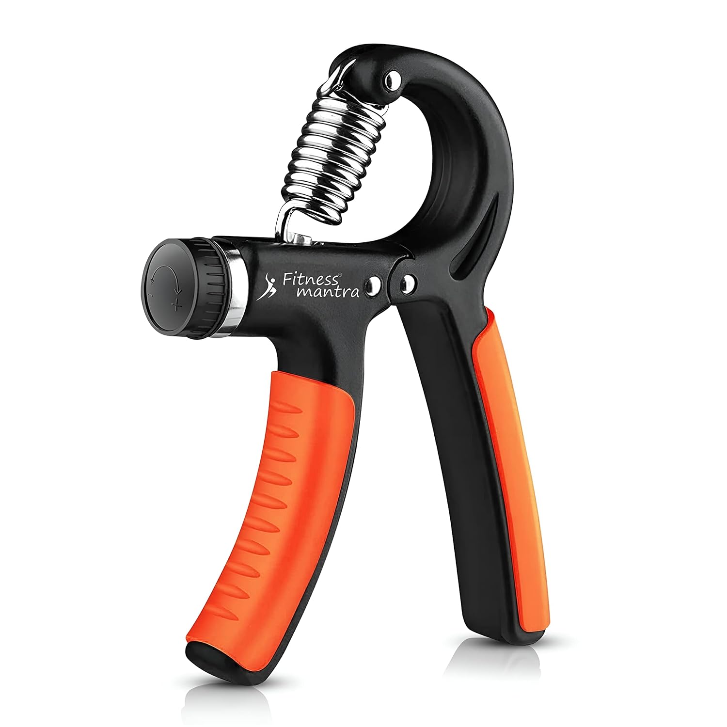 Fitness Mantra® Weight Adjustable Hight Quality Hand Gripper for Men & Women |Hand Grip|Finger Exerciser|Power Gripper|Hand Strengtheners| Color Bhagwa| 10KG-60KG|,Stainless Steel,Orange