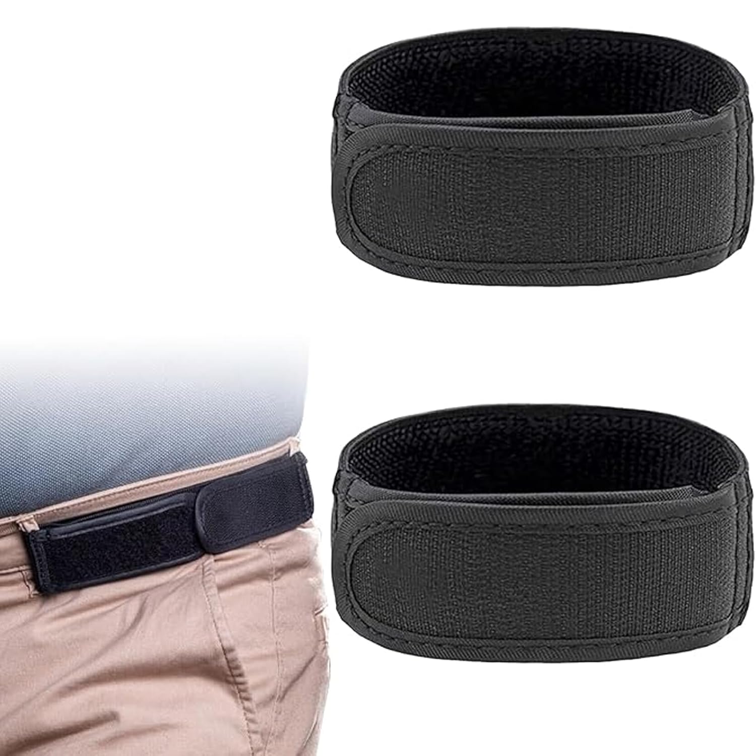 2 Pack Elastic Belt For Men, Black Stretchable Belt Without Buckle, Adjustable Waist Belt For Pants Jeans Shorts, Comfortable Formal Belt For Travel Work Daily Wears, 41cm x 4cm x 1.2cm 2 Pack Elastic Belt For Men, Black Stretchable Belt Without Buckle, Adjustable Waist Belt For Pants Jeans Shorts, Comfortable Formal Belt For Travel Work Daily Wears, 41cm x 4cm x 1.2cm
