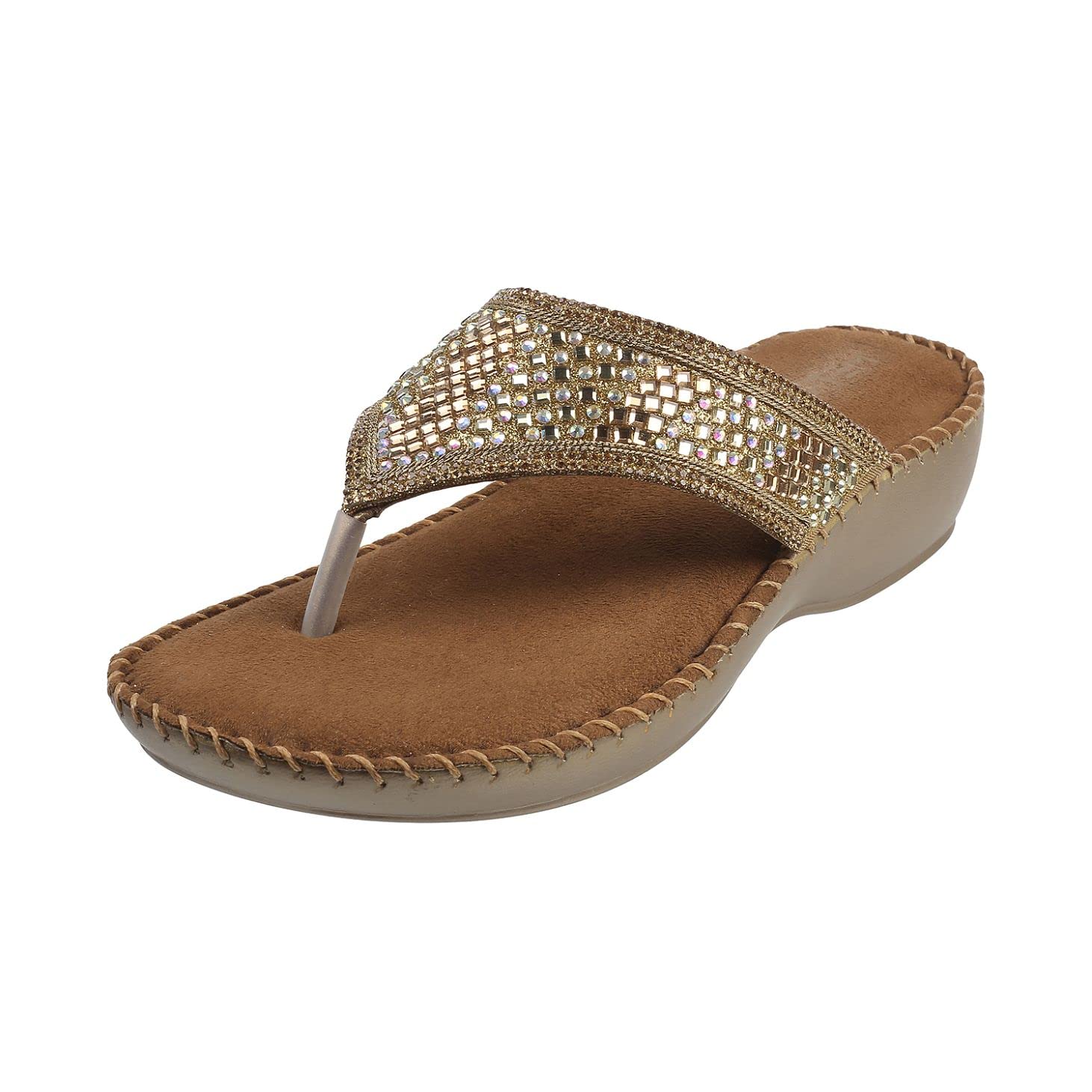 Mochi Women Suede Leather Comfort Slip-on Sandal