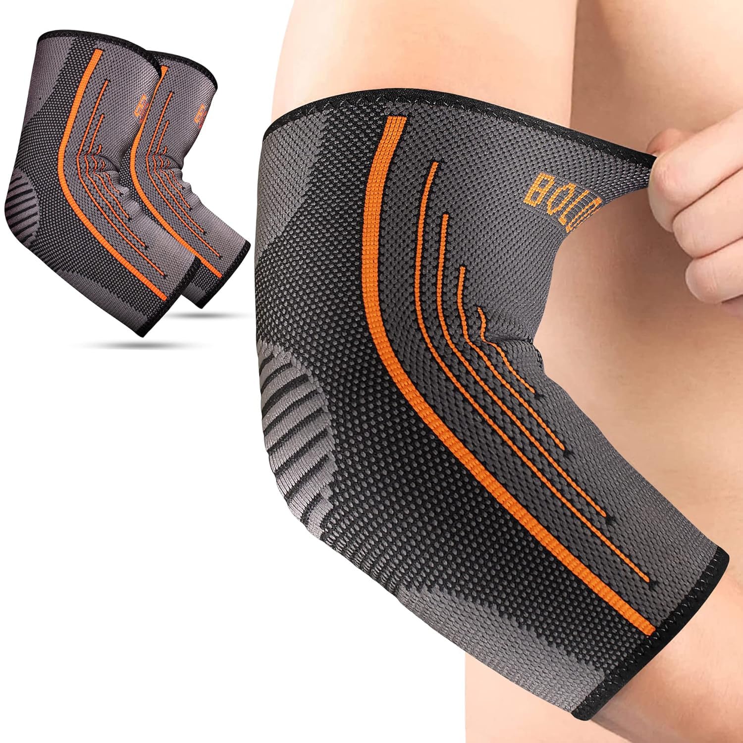 Boldfit Elbow Support For Pain Relief Tennis, Tennis Joint Support For Badminton Cricket & Sports Medium for Gym Men & Women, Nylon