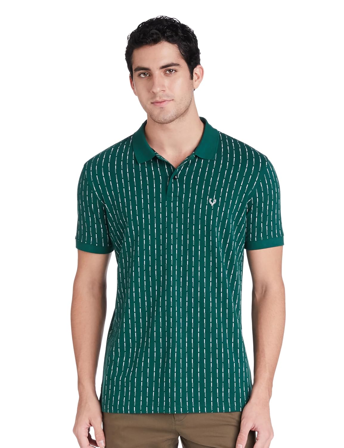 Allen Solly Men Polycotton Regular Fit All Over Printed Polo T-Shirt Allen Solly Men Polycotton Regular Fit All Over Printed Polo T-Shirt