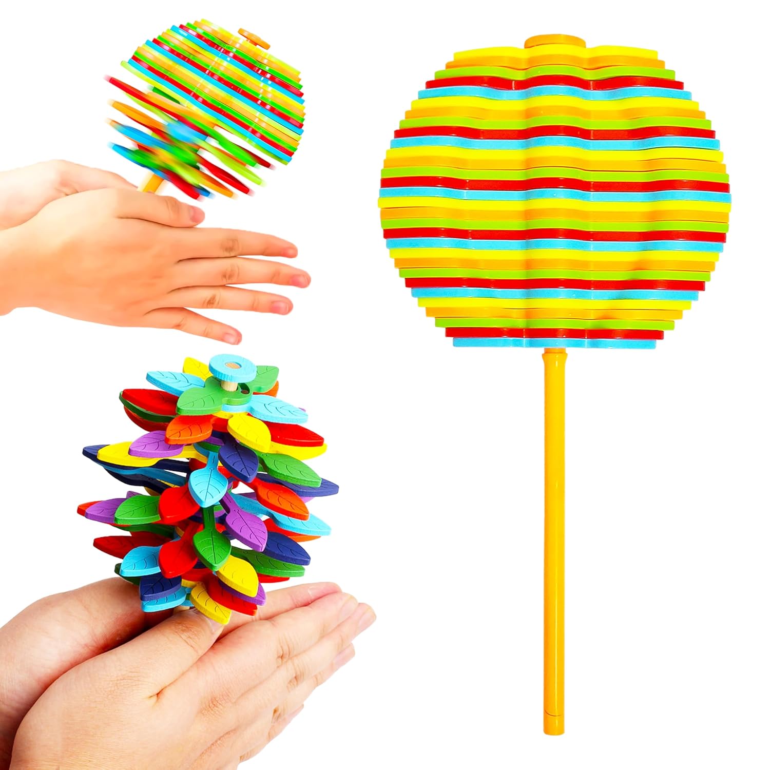 VGRASSP Spinning Candy Flower Toy for Kids – Lollipop Shaped Hand Spinner – Twisting and Rotating Colorful Flower – Stress Buster Gift for Boys and Girls – Color As Per Stock
