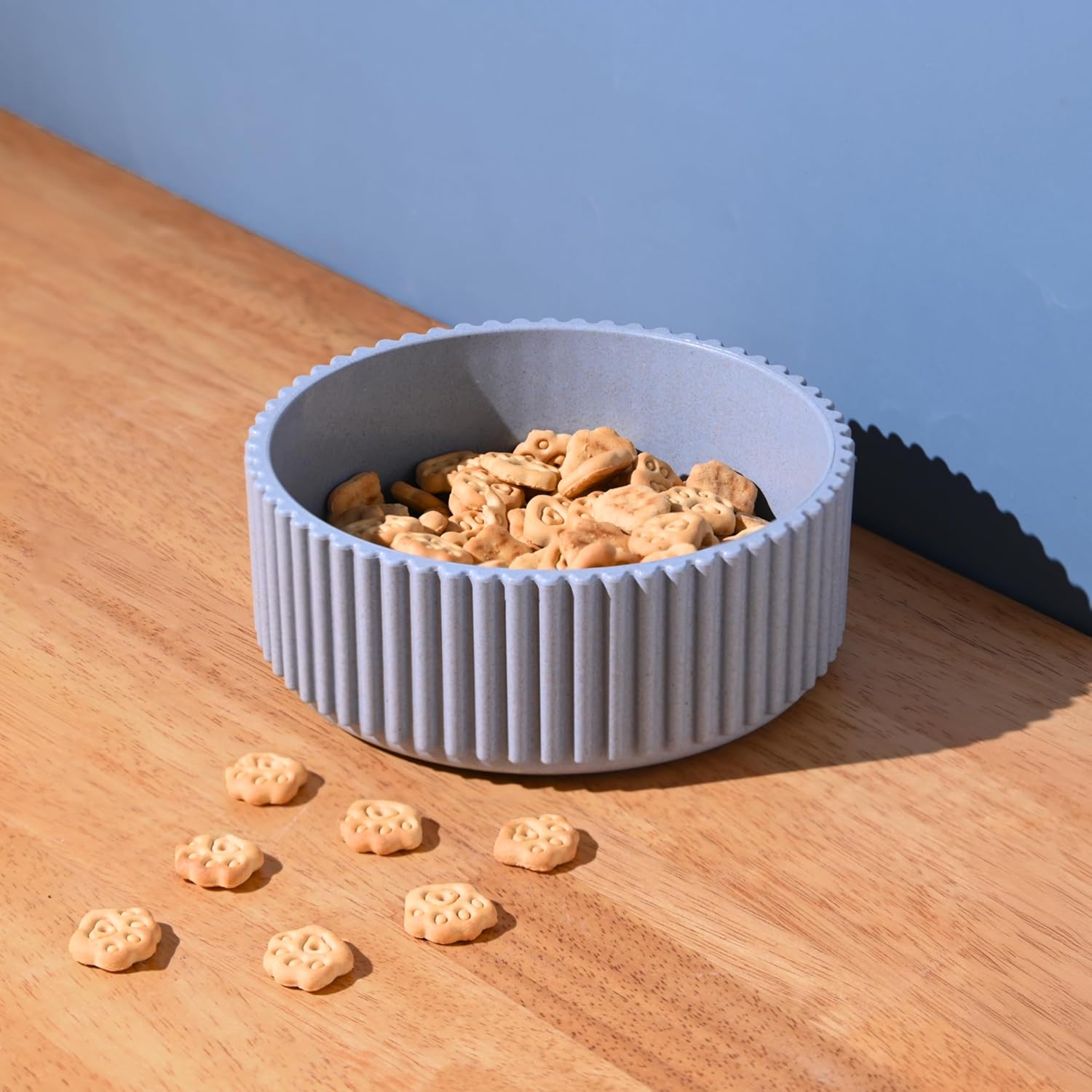 Eha Earth Friendly Ecocog Dog Food Bowl | Set of 1, 750 ml | Anti-Skid Dog Bowl & Cat Bowl | Cat Food Bowls | Pet Bowl Made with Rice Husk Biocomposites | Dog Bowl Large Size | Azure