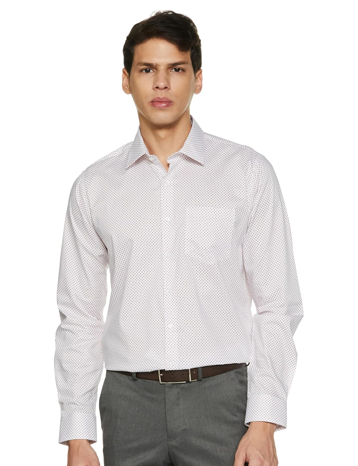 Van Heusen Men’s Slim Fit Premium Business Formals 100% Cotton Print Shirt
