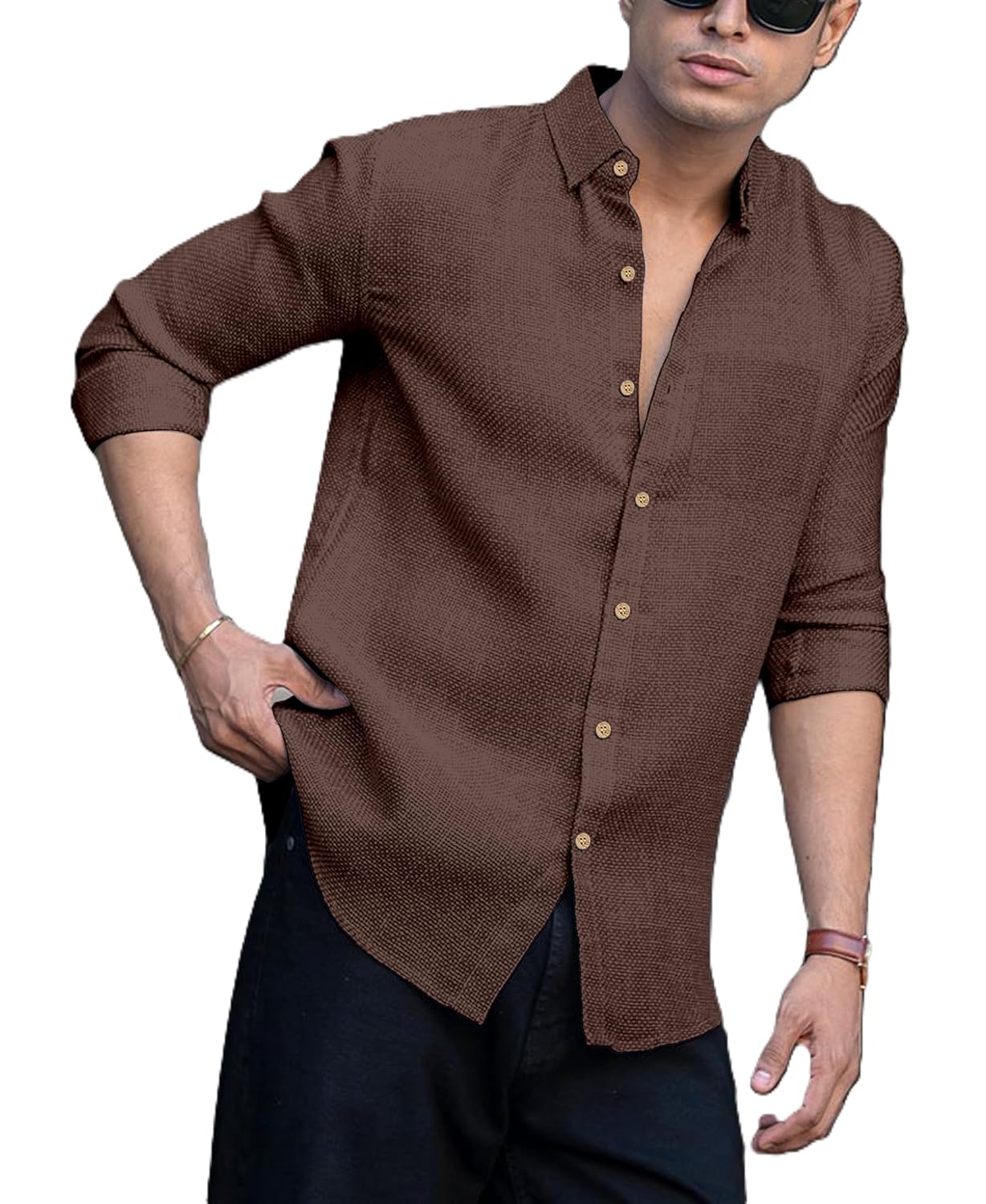RAIZAX Men Linen Cotton Full Sleeve Shirt for Man | Mens Casual Shirt |Shirts for Men Stylish | Men Shirts | Casual Business Party Festival Regular Fit