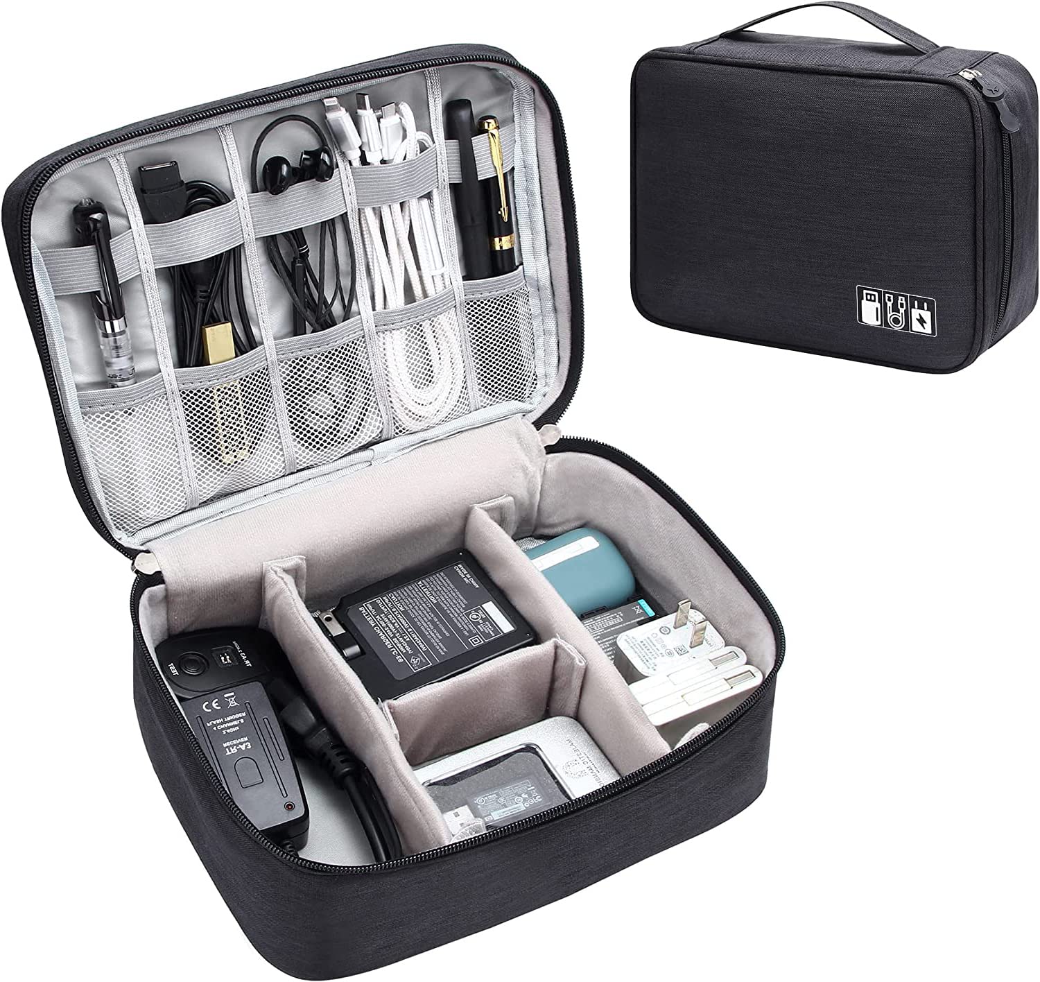 House of Quirk Polyester Electronics Accessories Organizer Bag, Universal Carry Travel Gadget Bag For Cables, Plug And More, Perfect Size Fits For Pad Phone Charger Hard Disk – Black House of Quirk Polyester Electronics Accessories Organizer Bag, Universal Carry Travel Gadget Bag For Cables, Plug And More, Perfect Size Fits For Pad Phone Charger Hard Disk – Black
