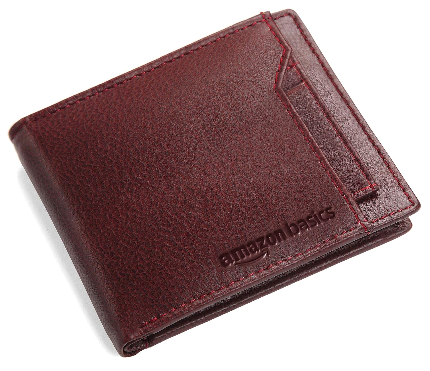 amazon basics Mens Leather Wallet|Sleek Minimalist Design|Leather|Secure Storage|Compact & Stylish|Essential Daily Accessory, Brown