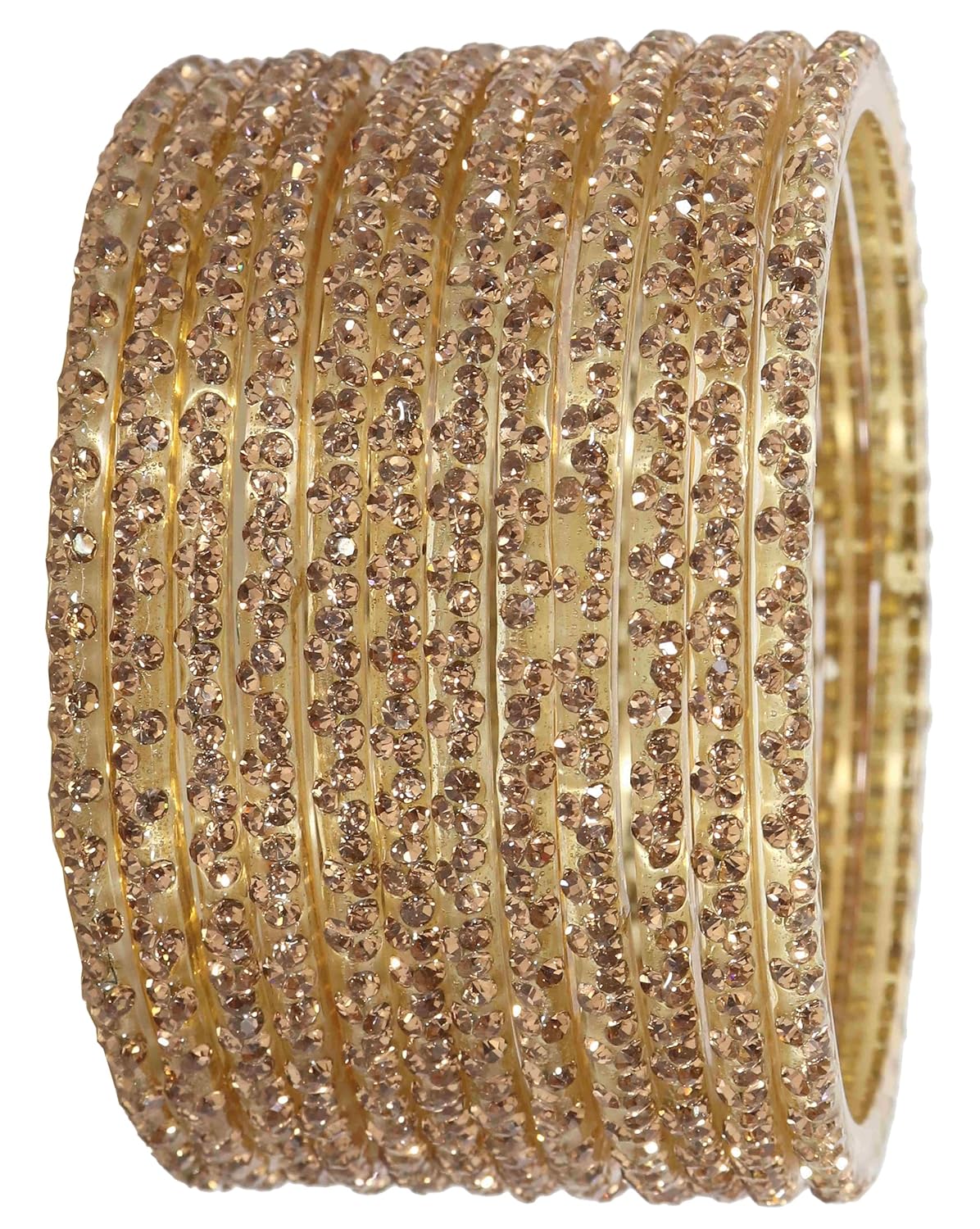 LAVAZZA Designer Glass Bangles Set with Diamond Stone For Women & Girls | Stylish Glass Bangles | Fancy Chudi Set | Traditional Women’s Bangles | Fashion Jewellery- Set of 12