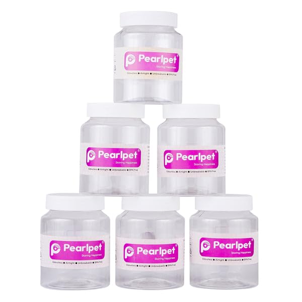PEARLPET Martaban PET Jars – Durable, Leakproof, and Cost-Effective Storage Solutions| White Lid Jars| Pack of 6 (400 grams) PEARLPET Martaban PET Jars – Durable, Leakproof, and Cost-Effective Storage Solutions| White Lid Jars| Pack of 6 (400 grams)