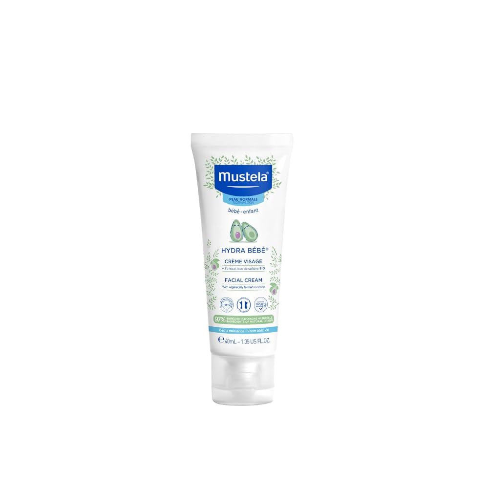 Mustela Hydra Bebe Facial Cream With Vitamin E – 40ml | Nourishing Face Lotion for Normal Skin | Hypoallergenic, Long-Lasting Hydration with Sweet Almond & Jojoba Oil | baby Face moisturizer Mustela Hydra Bebe Facial Cream With Vitamin E – 40ml | Nourishing Face Lotion for Normal Skin | Hypoallergenic, Long-Lasting Hydration with Sweet Almond & Jojoba Oil | baby Face moisturizer