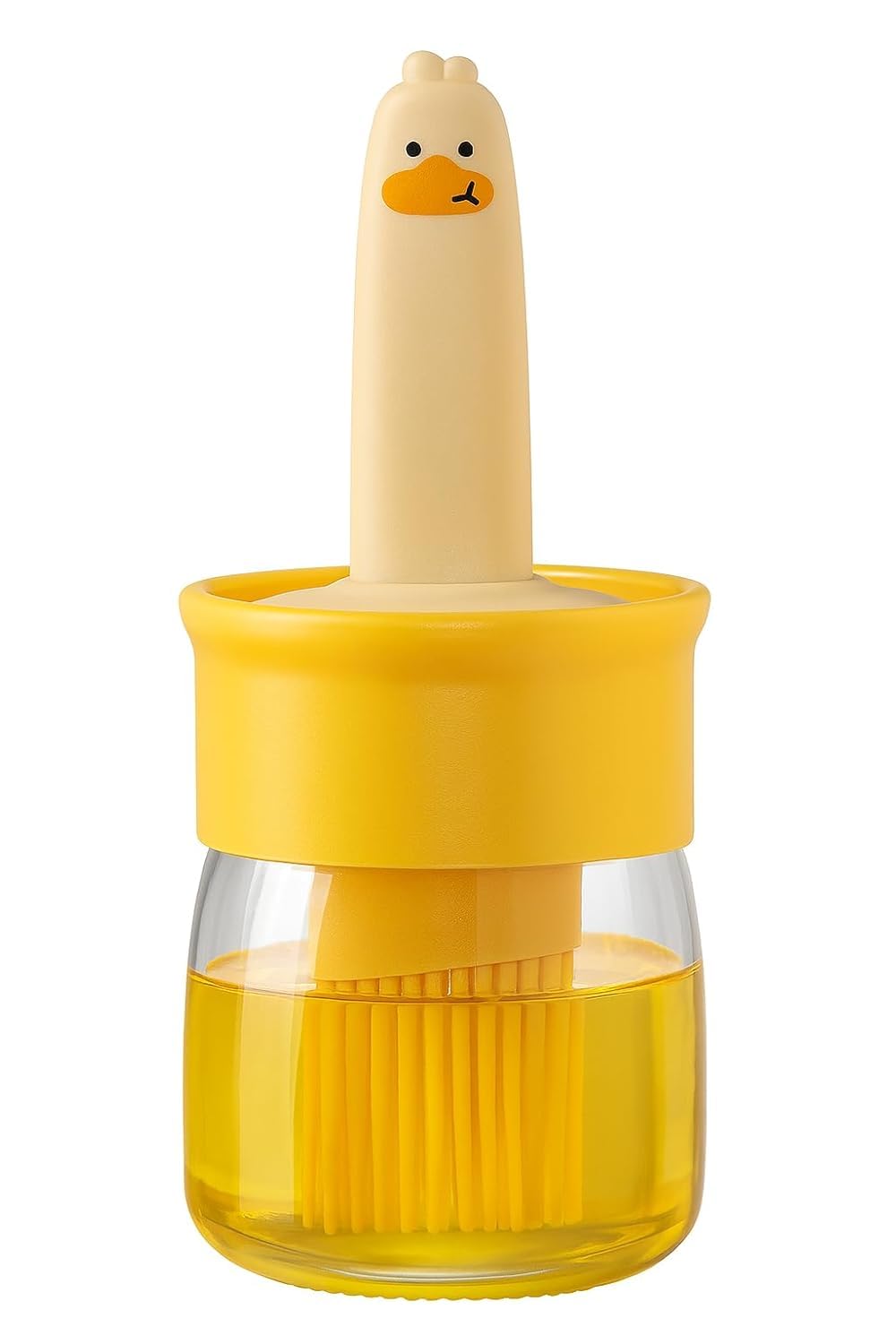 Oil Dispenser with Silicone Brush | 1Pc (230 ml) | 2-in-1 Oil Bottle with Brush for Cooking | Leakproof Container/Applicator | for Kitchen, BBQ, Baking