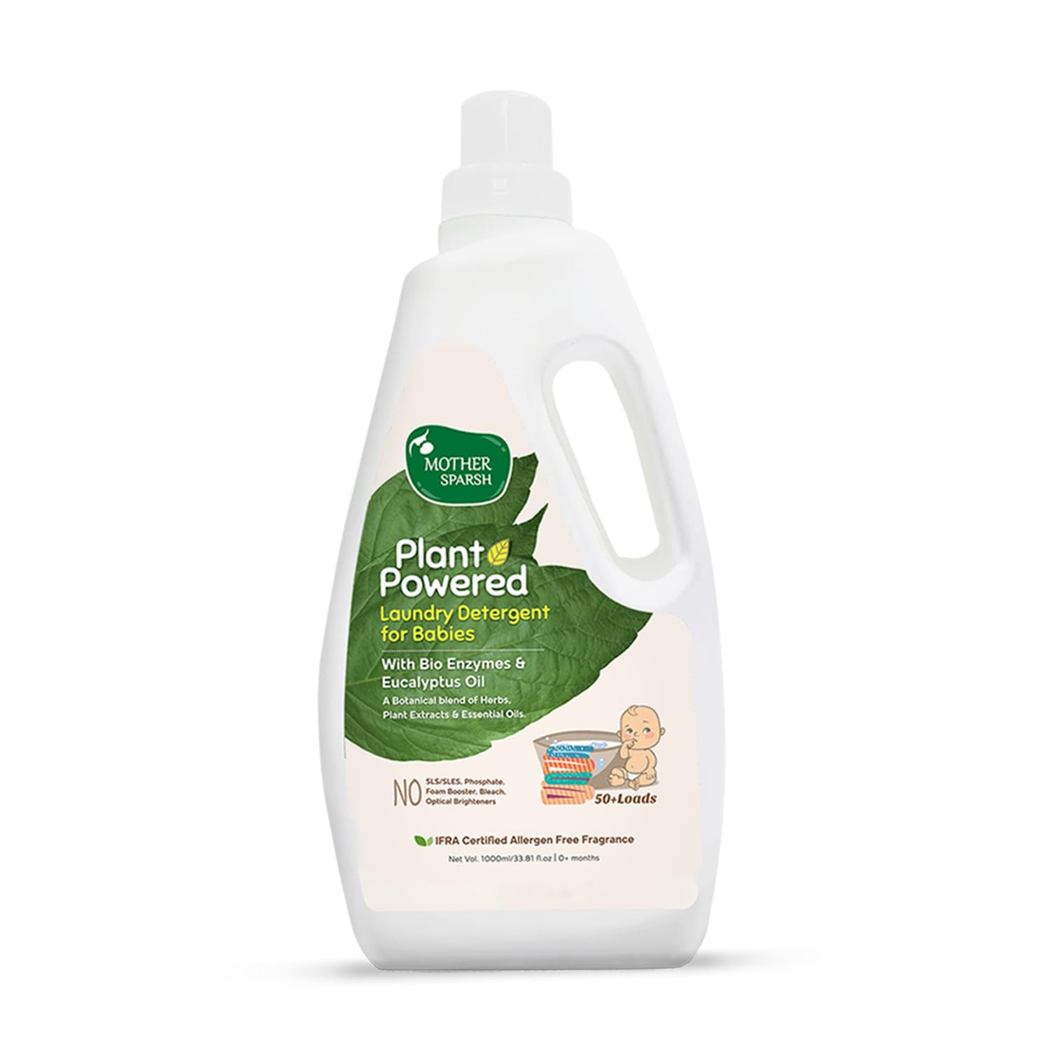Mother Sparsh Plant Powered Baby Laundry Liquid Detergent With Bio – Enzymes and Eucalyptus Oil | Without Dyes & Optical Brighteners -1 Litre Mother Sparsh Plant Powered Baby Laundry Liquid Detergent With Bio – Enzymes and Eucalyptus Oil | Without Dyes & Optical Brighteners -1 Litre