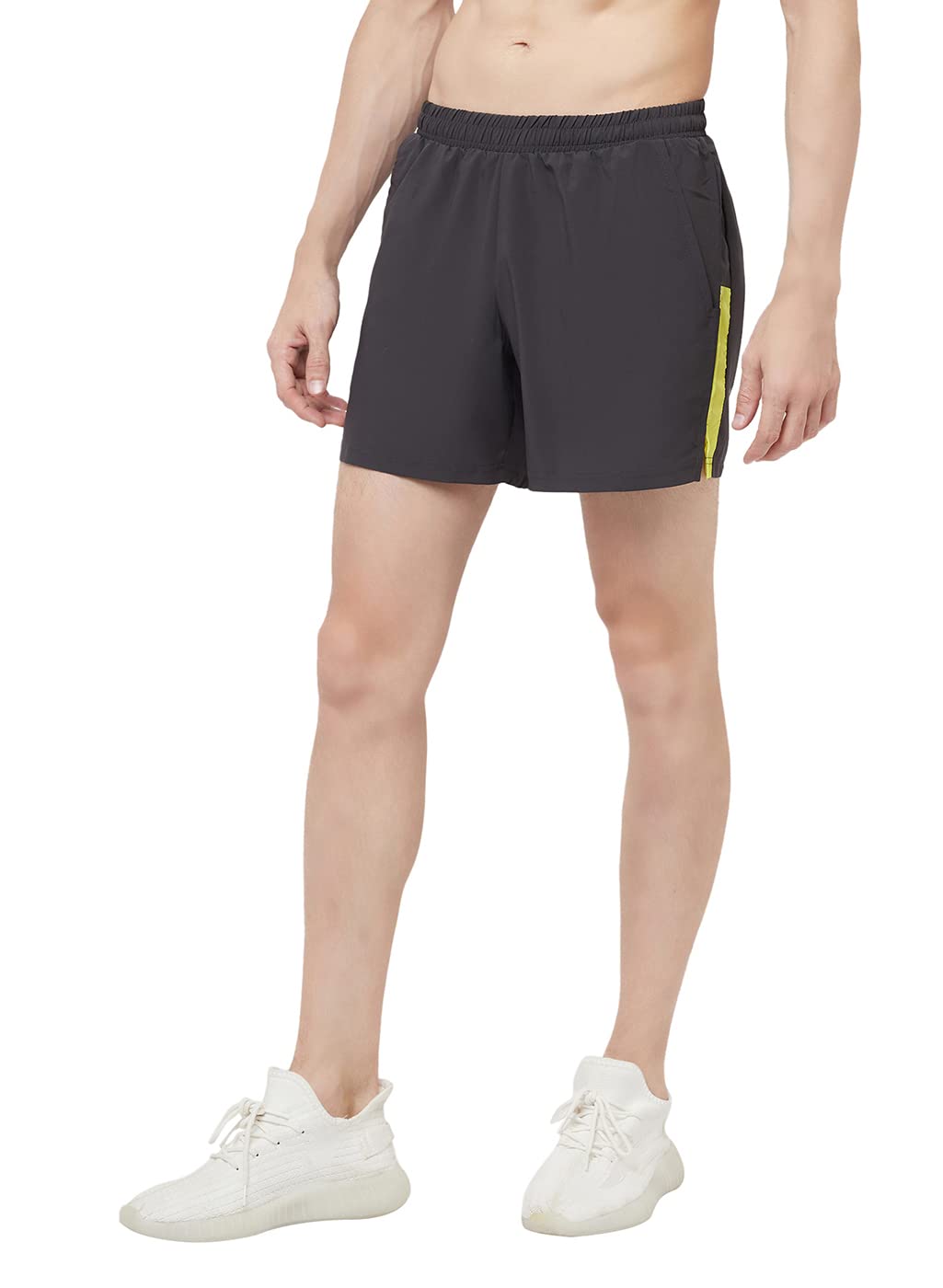 TRUEREVO Men’s 5 inch Dry Fit Sports Running Reflective Shorts with 2 Side Pockets and Zipper Back Pocket | Jogging & Gym Shorts for Men Workout | Activewear for Running, Sports, Training & Fitness