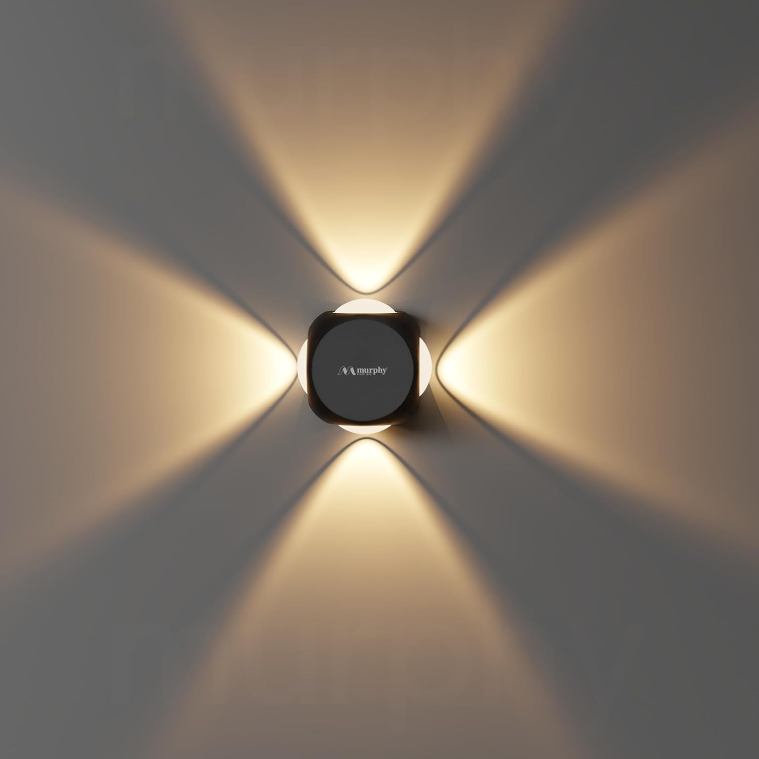 Murphy LED Outdoor Up/Down Wall Light – 6W, Warm White, (4 Multi-Directional Beams), IP65 Waterproof Aluminum Body, Pack of 1 (2-Year Warranty)
