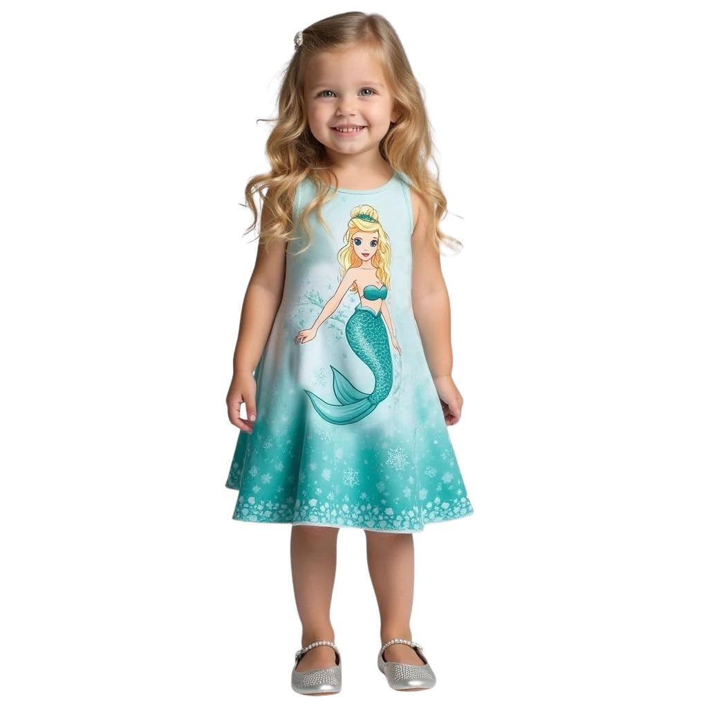 A.T.U.N. (ALL THINGS UBER NICE) Girls Floral Printed Knee Length Frocks | Stylish Traditional Beautiful Princess Dress and Special Occassions
