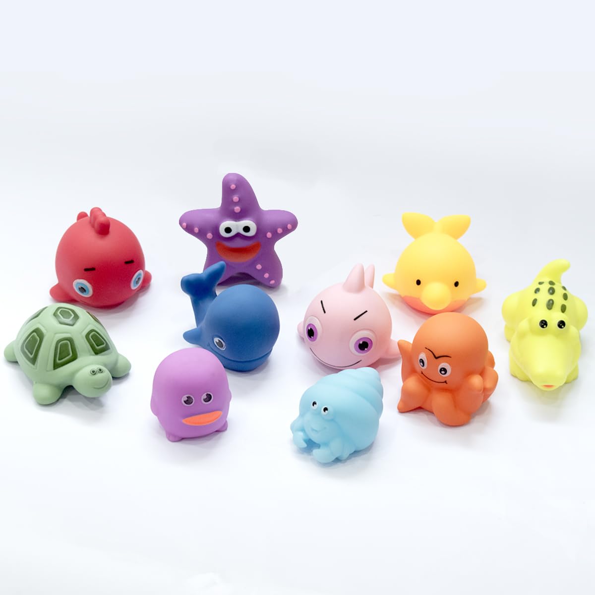 Amazon Brand – Jam & Honey Baby Bath Toy Set of 10 for Toddlers I Colorful Combo of Sea Creatures I Floating Bath Chuchu Toys (Multicolor) Amazon Brand – Jam & Honey Baby Bath Toy Set of 10 for Toddlers I Colorful Combo of Sea Creatures I Floating Bath Chuchu Toys (Multicolor)