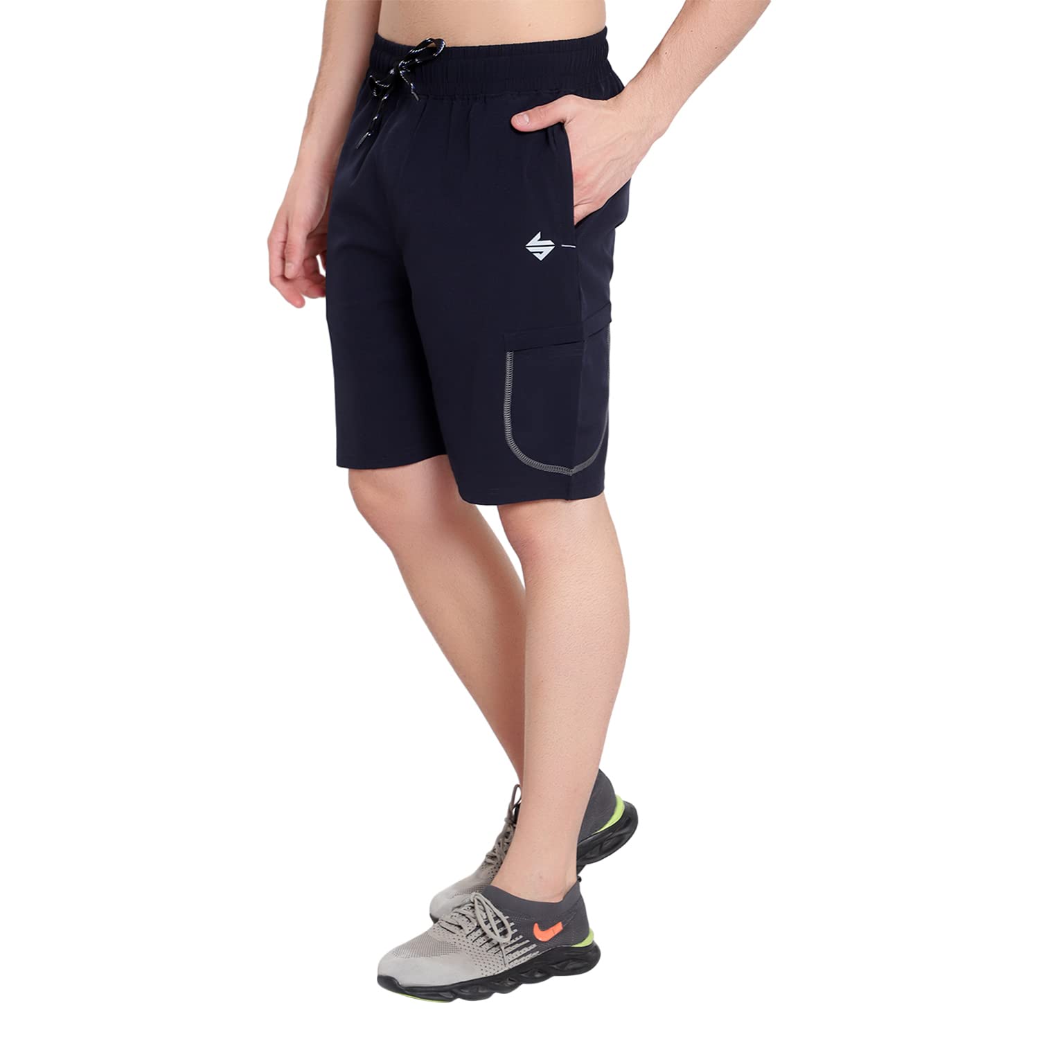 John Ally Men’s Workout Exercise Shorts with Zipper Pocket, Elastic Waist Athletic Quick Dry Running Fitness & Lightweight.