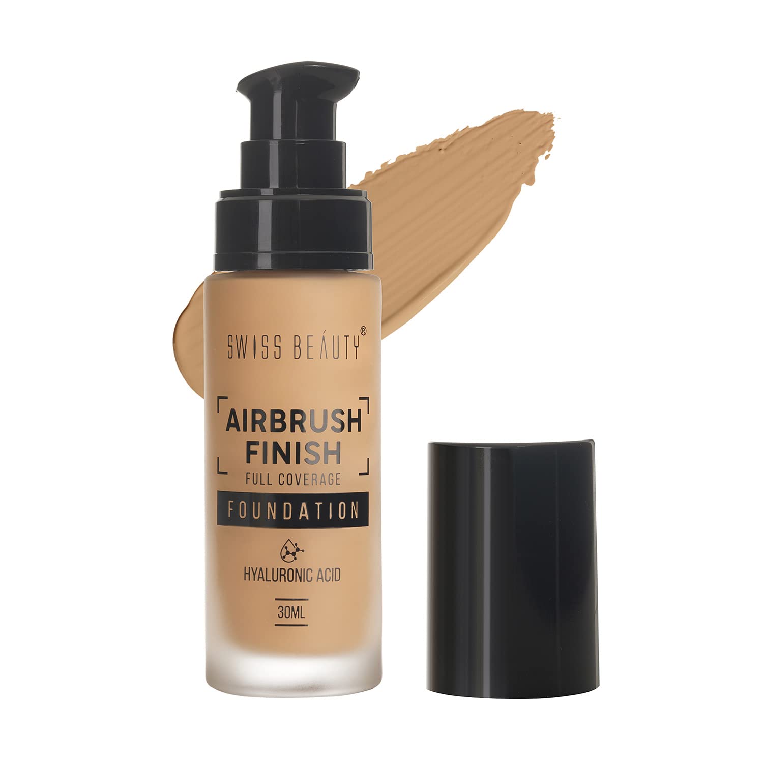 Swiss Beauty Airbrush Finish Full Coverage Foundation | Full Coverage Up To 8 Hours | Waterproof & Lightweight | Natural Matte Finish | Long-Lasting Wear | Enriched with Hyaluronic Acid | For All Skin Types | Dermatologically Tested | Shade- 04 Golden Beige, 30ml Swiss Beauty Airbrush Finish Full Coverage Foundation | Full Coverage Up To 8 Hours | Waterproof & Lightweight | Natural Matte Finish | Long-Lasting Wear | Enriched with Hyaluronic Acid | For All Skin Types | Dermatologically Tested | Shade- 04 Golden Beige, 30ml