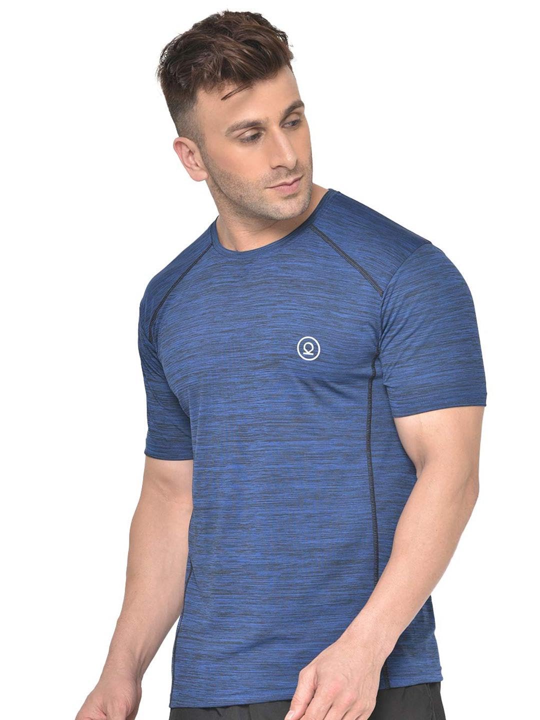 CHKOKKO Men’s Polyester Regular Fit Round Neck Regular Dry Fit Gym Sports T-Shirt