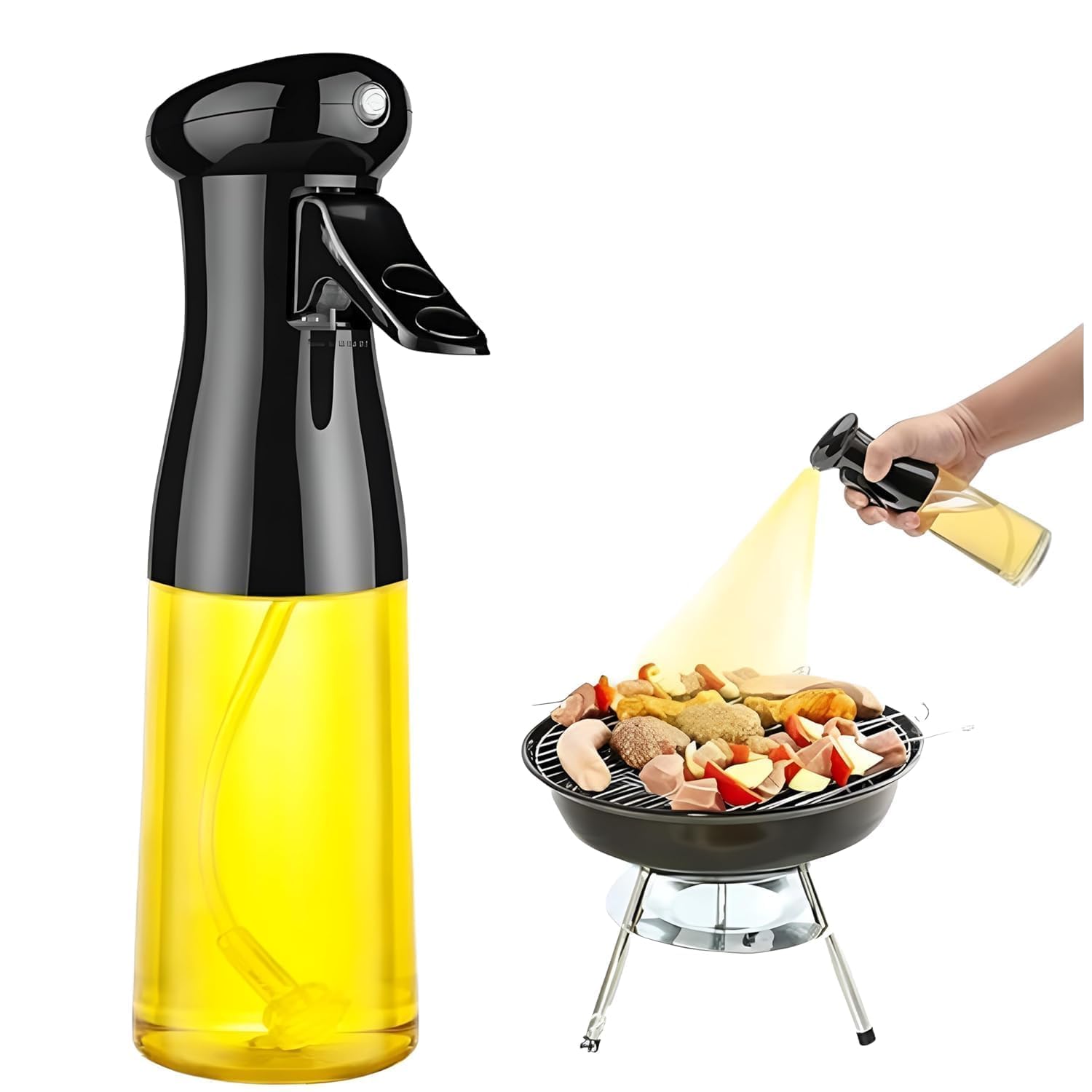 Ashoka’s Mart Glass Oil Dispenser for Kitchen| Vinegar Dispenser, BPA Free, Salad Dressing Cruet Glass Bottle Olive (SPRAY BOTTLE)