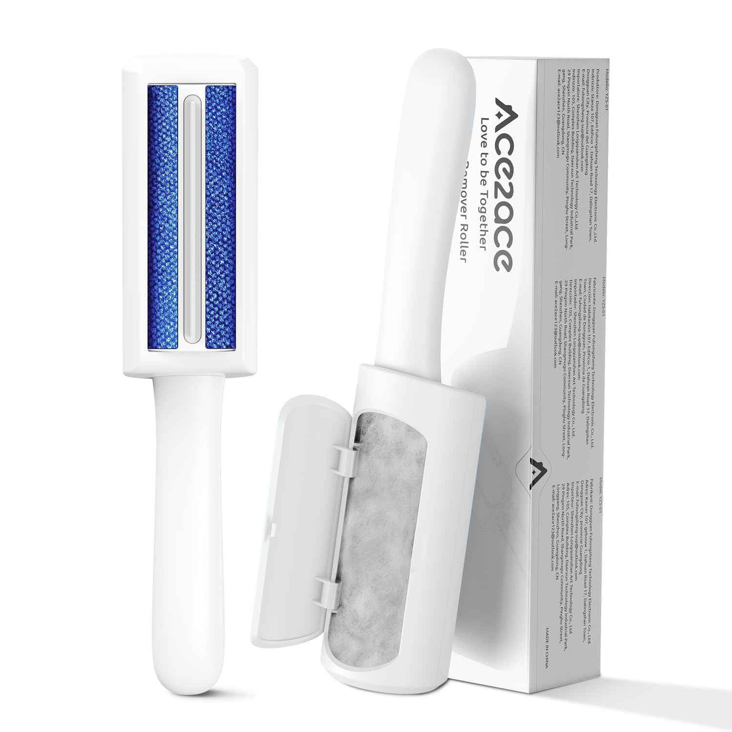 ACE2ACE Pet Hair Remover Roller, Mini Lint Roller Remover Brush, Reusable, Self-Cleaning Cat Dog Fur Removal Brush Picks Animal Hair from Sofa, Bedding, Furniture,Carpet,Cothes,Cat Tree