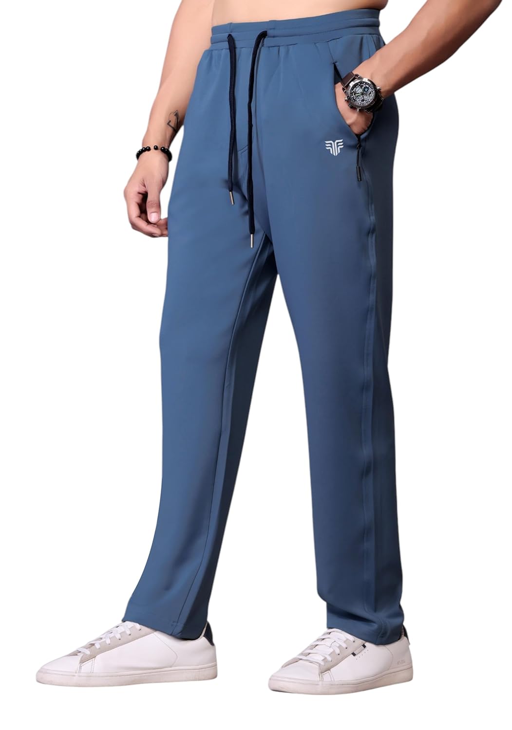 Men’s Spandex Track Pants with Two Side Concealed Zipper Pockets Regular Fit Strecheble Drawstring Elastic Waistband Closure | Pant for Man