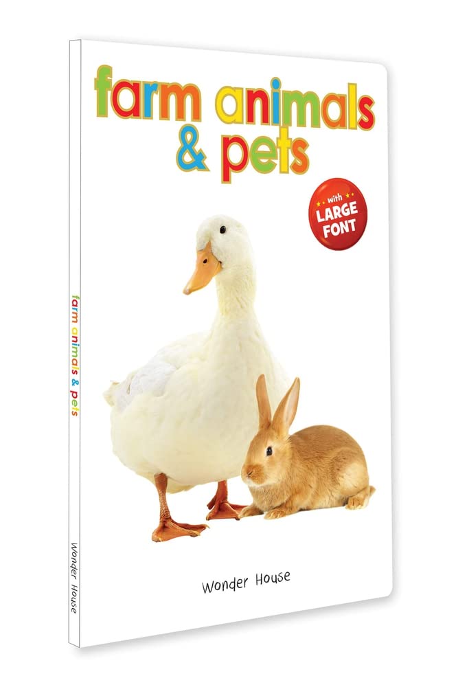 Farm Animals & Pets – Early Learning Board Book with Large Font: Brightly Illustrated Animal Book for Kids | Big Board Books Series for Babies, Toddlers & Preschoolers | Learn About Cows, Dogs, Cats & More with Bold Text & Clear Pictures | Ages 0–5 Years Farm Animals & Pets – Early Learning Board Book with Large Font: Brightly Illustrated Animal Book for Kids | Big Board Books Series for Babies, Toddlers & Preschoolers | Learn About Cows, Dogs, Cats & More with Bold Text & Clear Pictures | Ages 0–5 Years