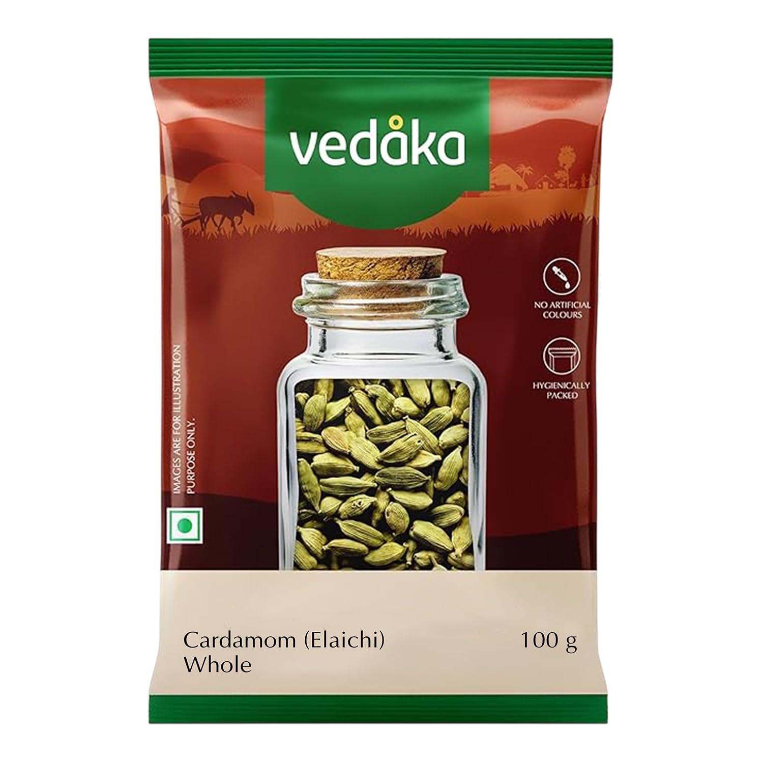 Amazon Brand – Vedaka Whole Cardamom (Elaichi), 100g