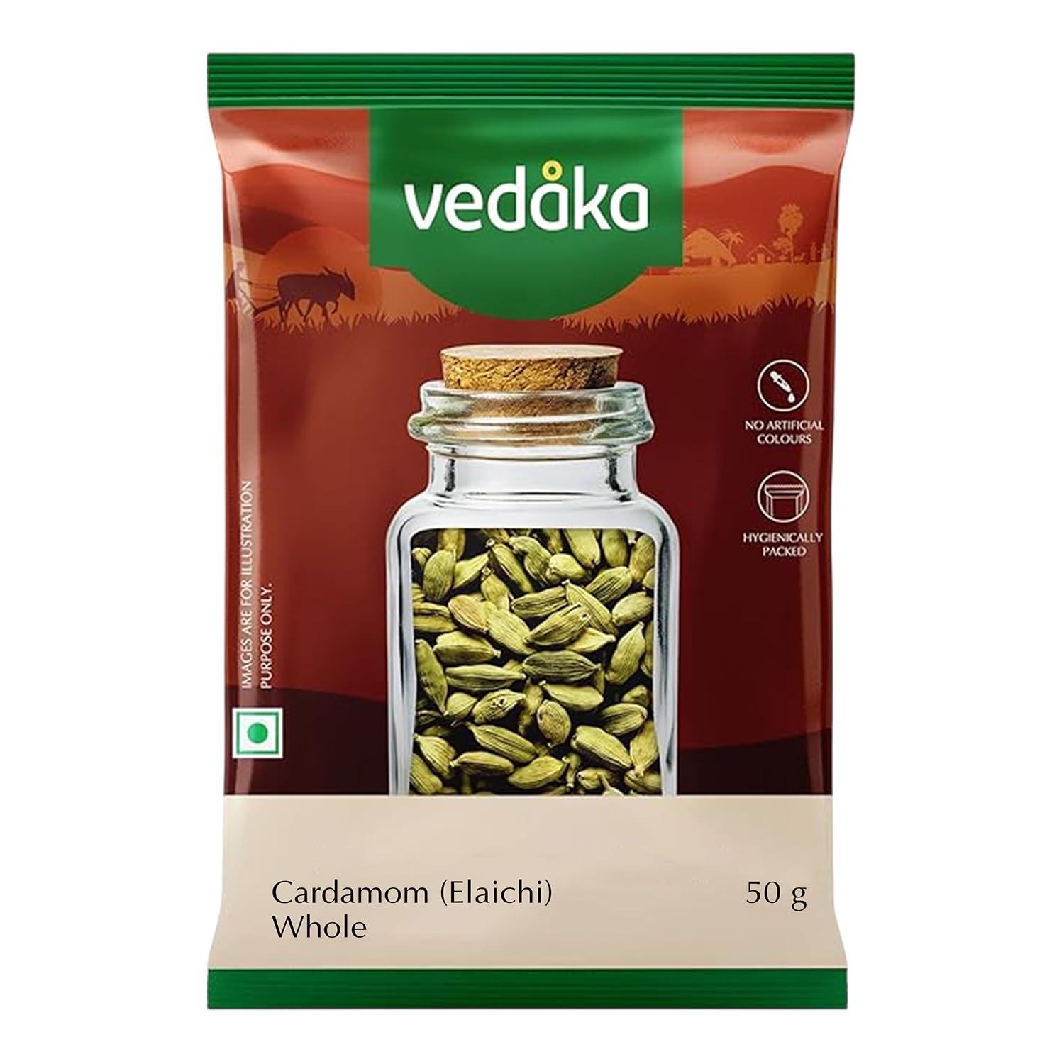 Amazon Brand – Vedaka Whole Cardamom (Elaichi), 50g
