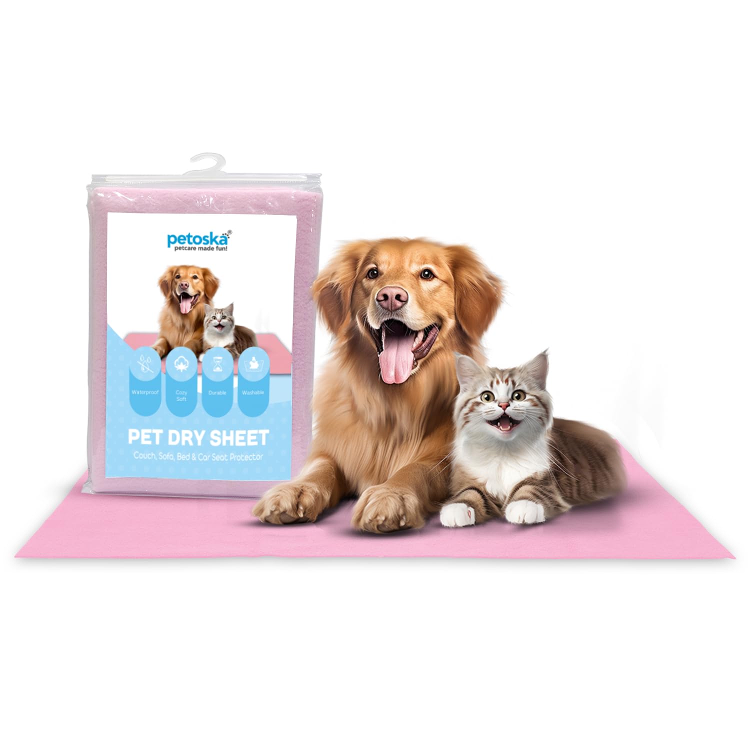 Pet Dry Sheet Small – Pink | Size-70Cm X 50Cm | Quick Drying Surface | Reusable Washable Pee Pads | Training Pads for Dogs | Odor Remover | Suitable for All Breeds cat & Dogs Pet Dry Sheet Small – Pink | Size-70Cm X 50Cm | Quick Drying Surface | Reusable Washable Pee Pads | Training Pads for Dogs | Odor Remover | Suitable for All Breeds cat & Dogs