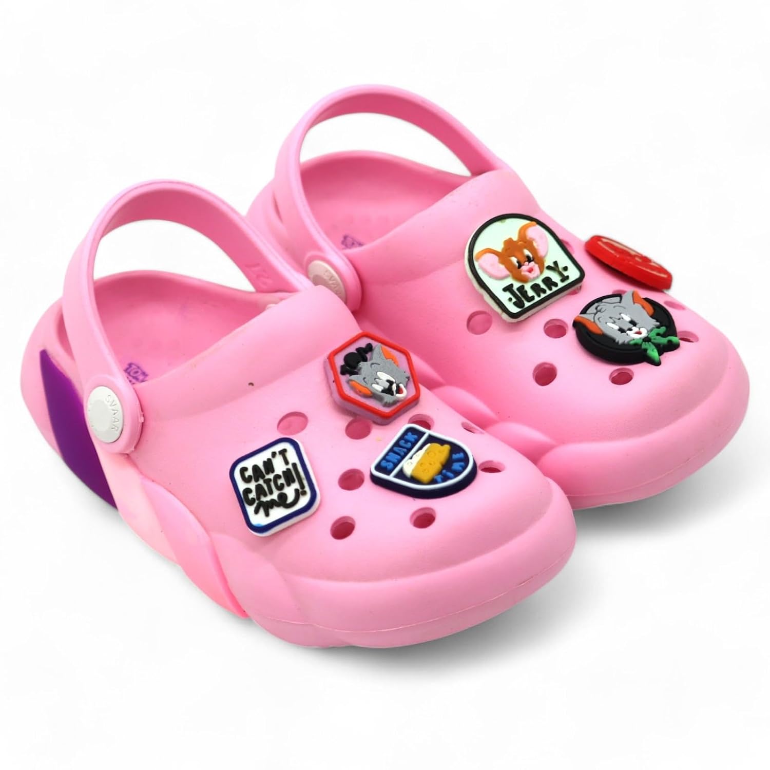 SVAAR x Tom & Jerry Slingback Clog Shoes for Boys & Girls || Indoor & Outdoor Sandals Clogs for Kids with 6 Tom & Jerry Charms