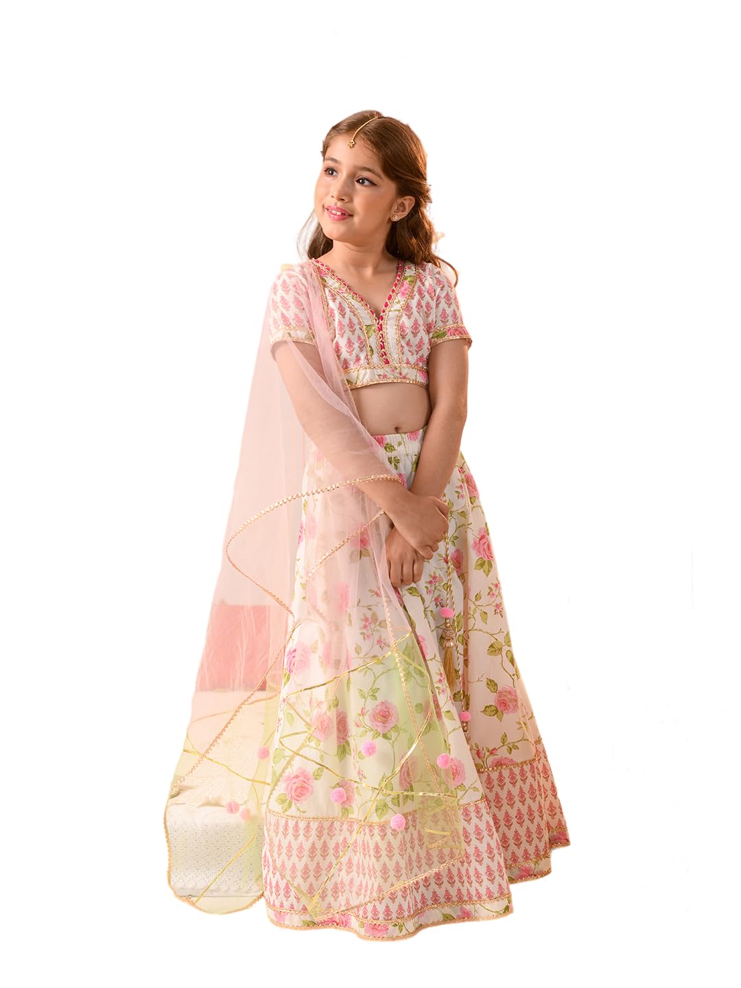 Pspeaches Girl’s Cotton Readymade Lehenga Choli