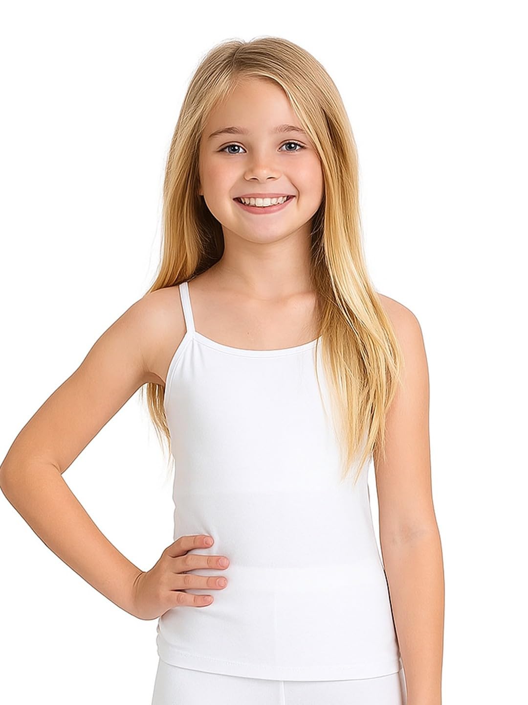 A.T.U.N. (ALL THINGS UBER NICE) Girls Cotton Stretchable Camisole Slip | Super Soft, Comfortable Innerwear for Kids | Perfect for Daily Essentials | Ages 2-14 Years