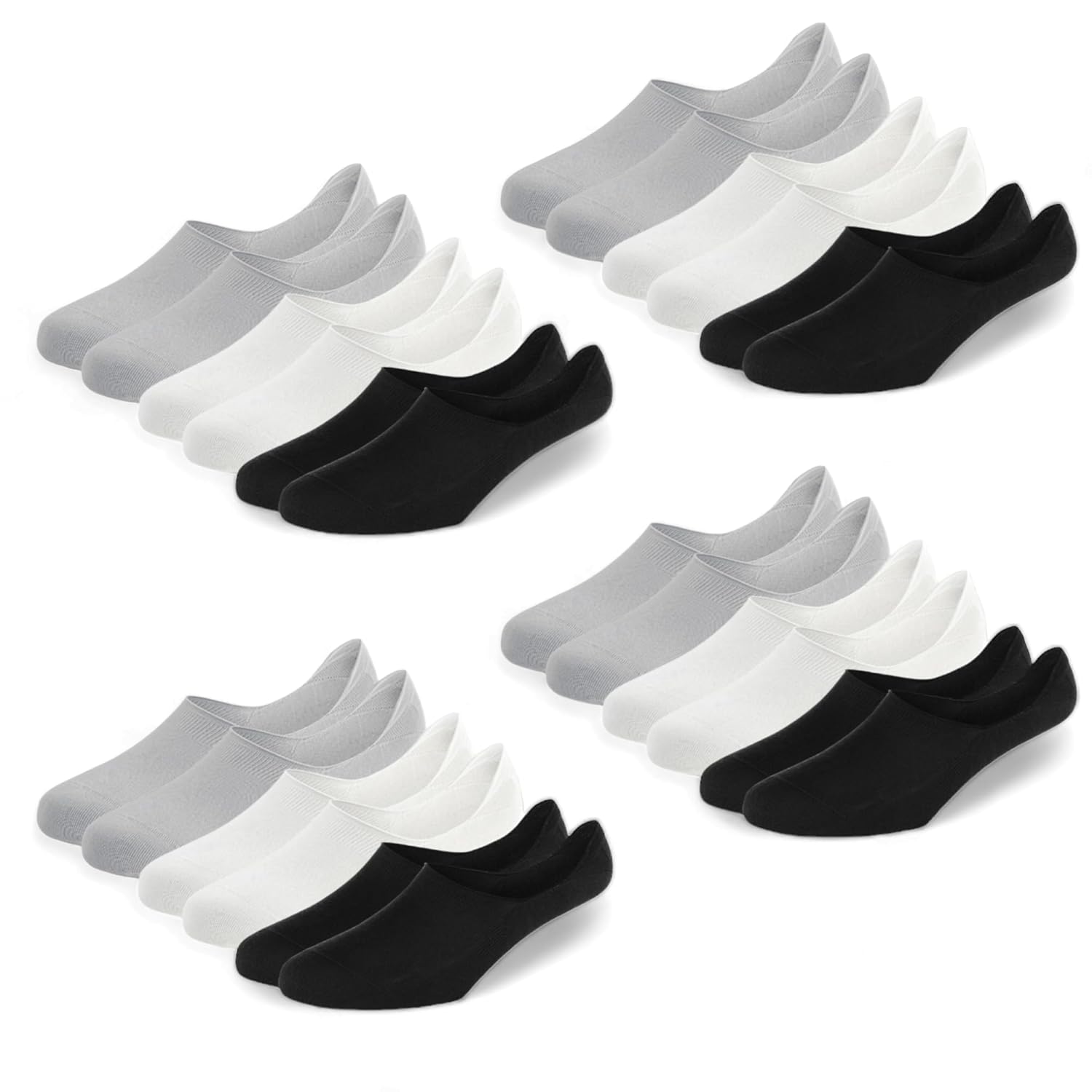 Fitness Mantra® 12 Pairs Premium Loafer/No Show Anti Slip Free Size Cotton Socks for Men’s and Women’s