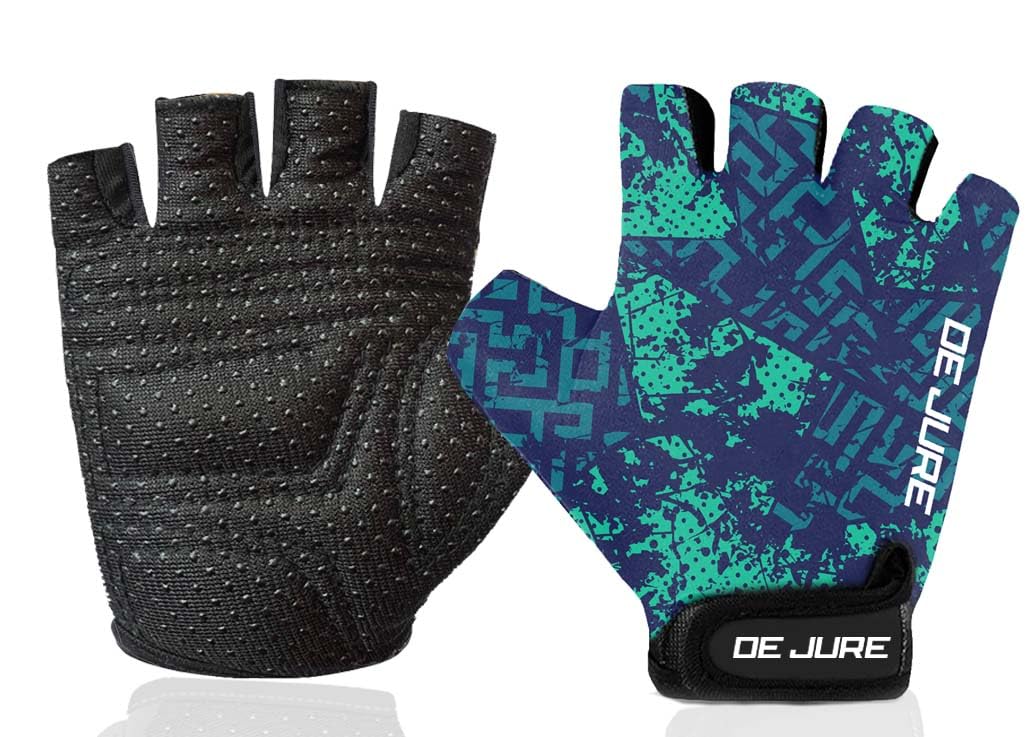 De Jure Fitness Gym Gloves for Men and Women, Workout Gloves with Non-Slip Soft Padding, Ideal for Weightlifting, Fitness, Exercise & Training (Style 1, L)