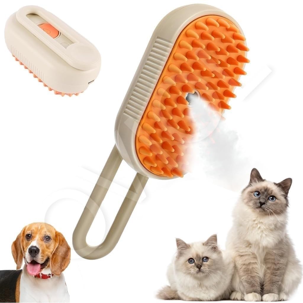 Steam Brush for Dog Cat Steam Brush 3 in 1 Water Brush for Dogs Silicone Massage Dog Comb Electric Multifunctional Water Brush Spa for Dogs USB-Rechargeable Steamy Brush for Pet (Multicolor)