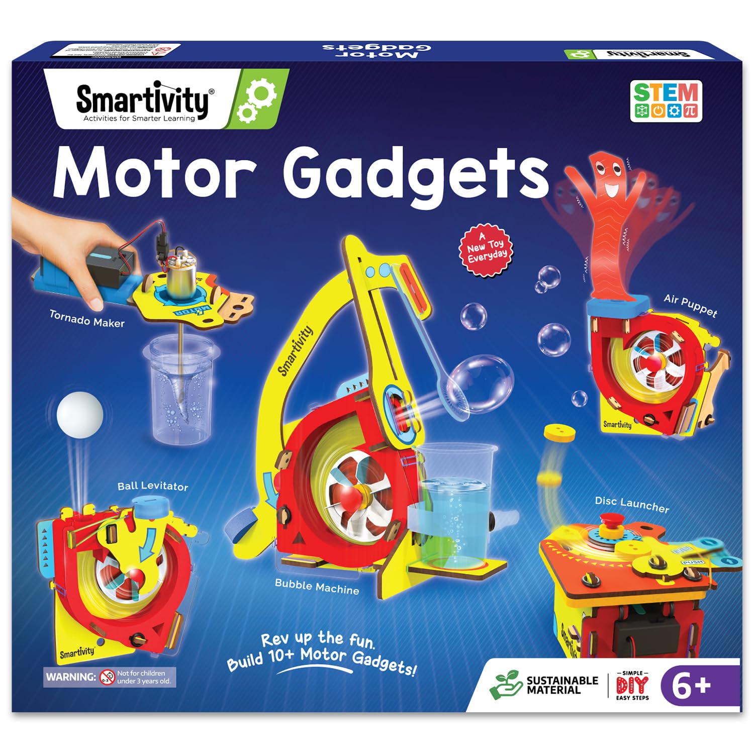 Smartivity 10-in-1 Motor-Powered Gadgets Kit for Kids Ages 6,7,8,9,10,11,12 Years Old | Build 10+ Cool Electronics Projects | Birthday Gifts for Smart Kids | DIY Science Toy for Boys & Girls 6-12