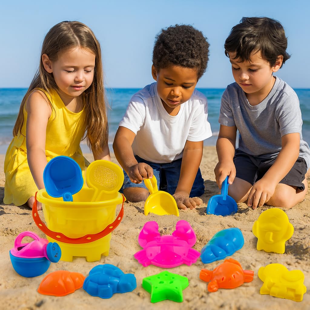 WISHKEY Sand Game Castle Building Plastic Beach Toy Set for Kids Summer Fun Creative Activity Playset & Gardening Tool with Fishes, Elephant & Bucket (Pack of 10, Multicolor) WISHKEY Sand Game Castle Building Plastic Beach Toy Set for Kids Summer Fun Creative Activity Playset & Gardening Tool with Fishes, Elephant & Bucket (Pack of 10, Multicolor)